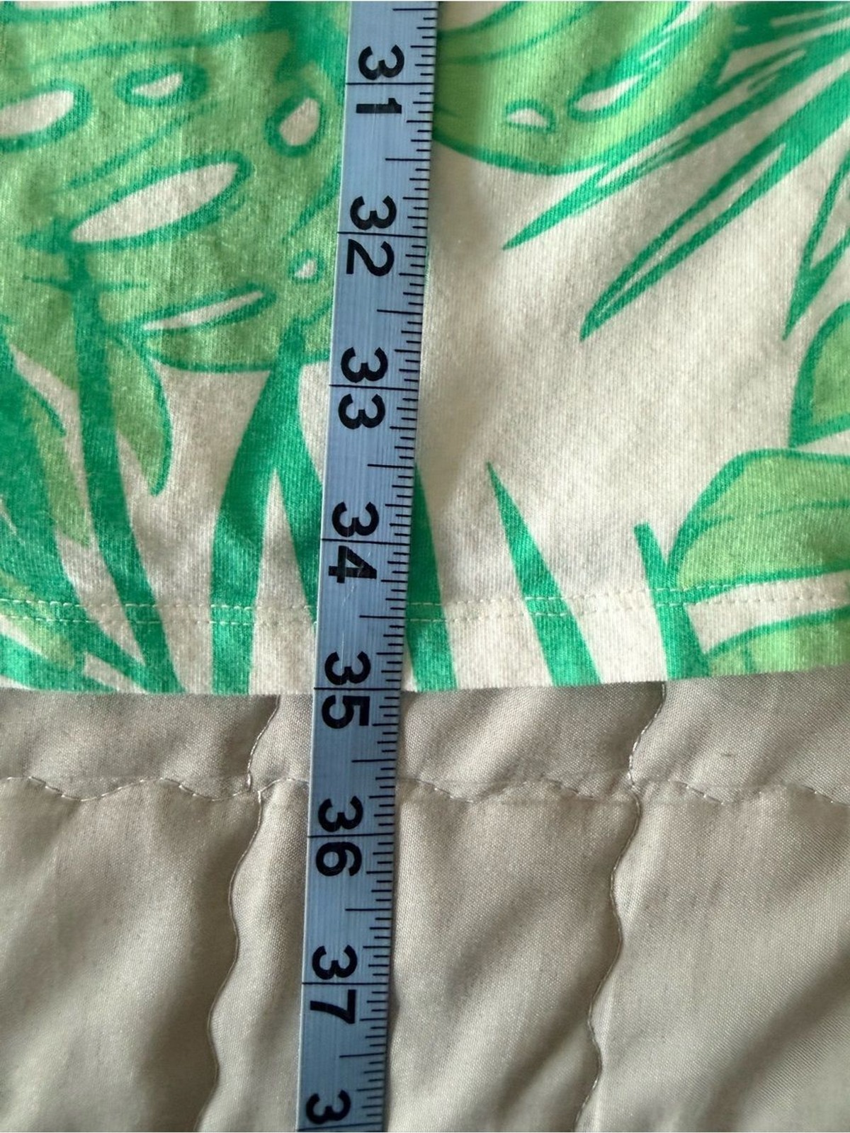 Natural Reflections Green and White Tropical Print Midi Dress Medium
