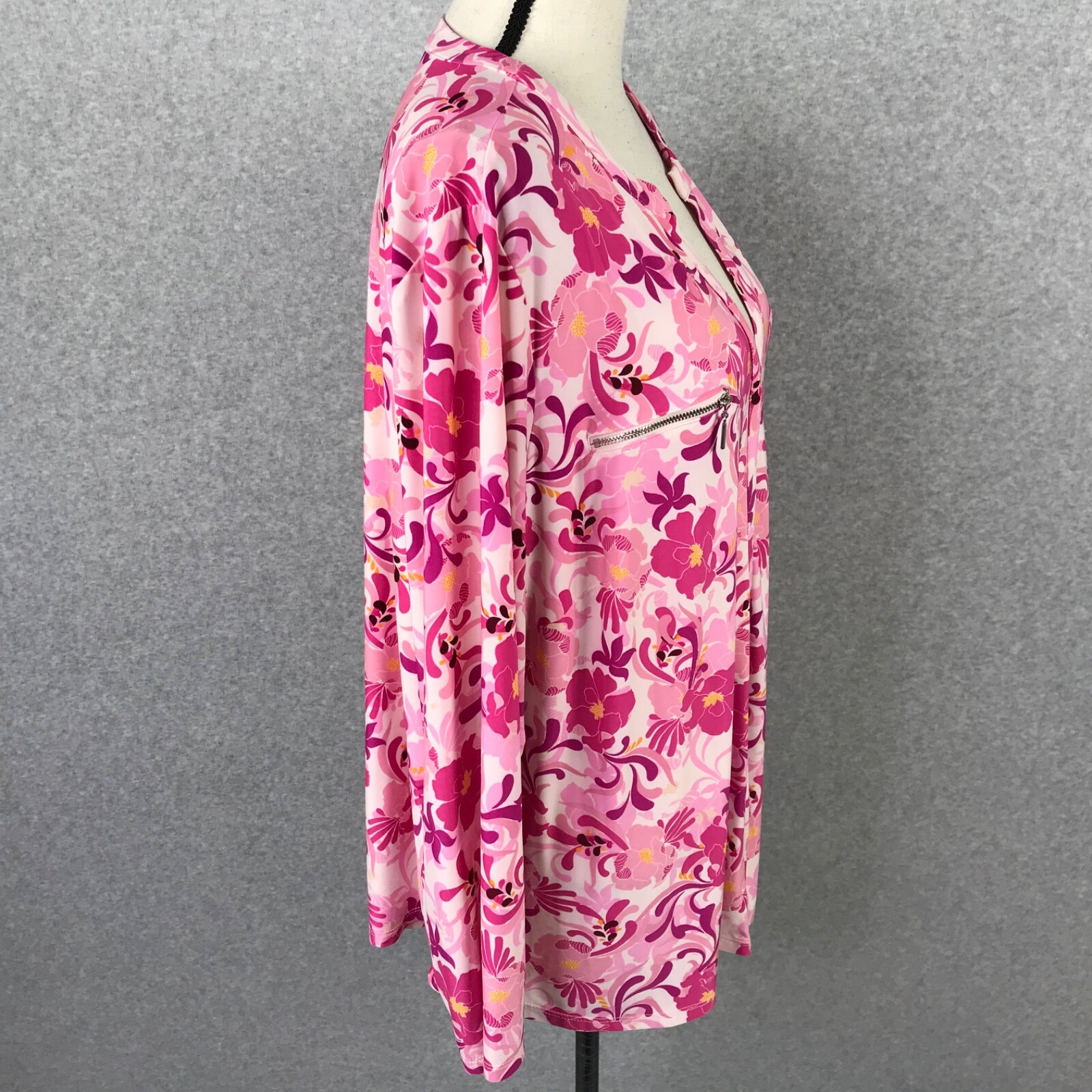 INC‎ International Concepts Tunic Top Size 3X Jersey Knit Pink Bloomcore