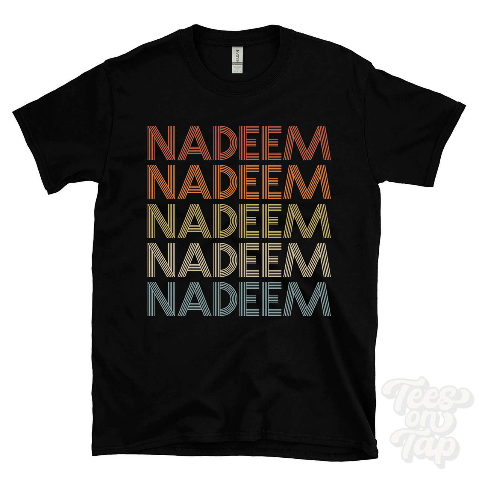 NADEEM REPEATED RETRO STYLE T-SHIRT mens & womens novelty cool name gift