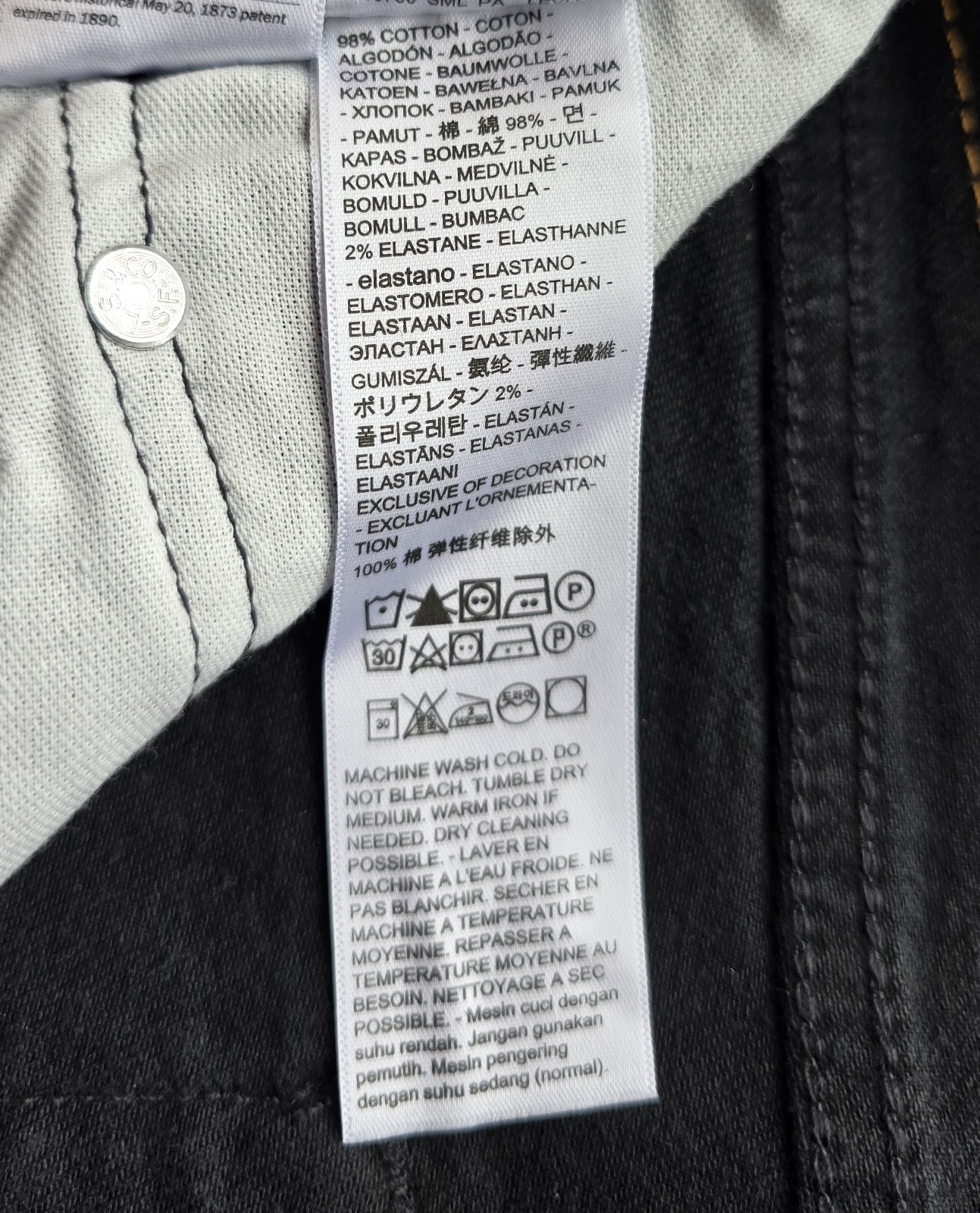Levi’s Men’s 511 Slim Jeans Stretch Black Denim NEW 36×30