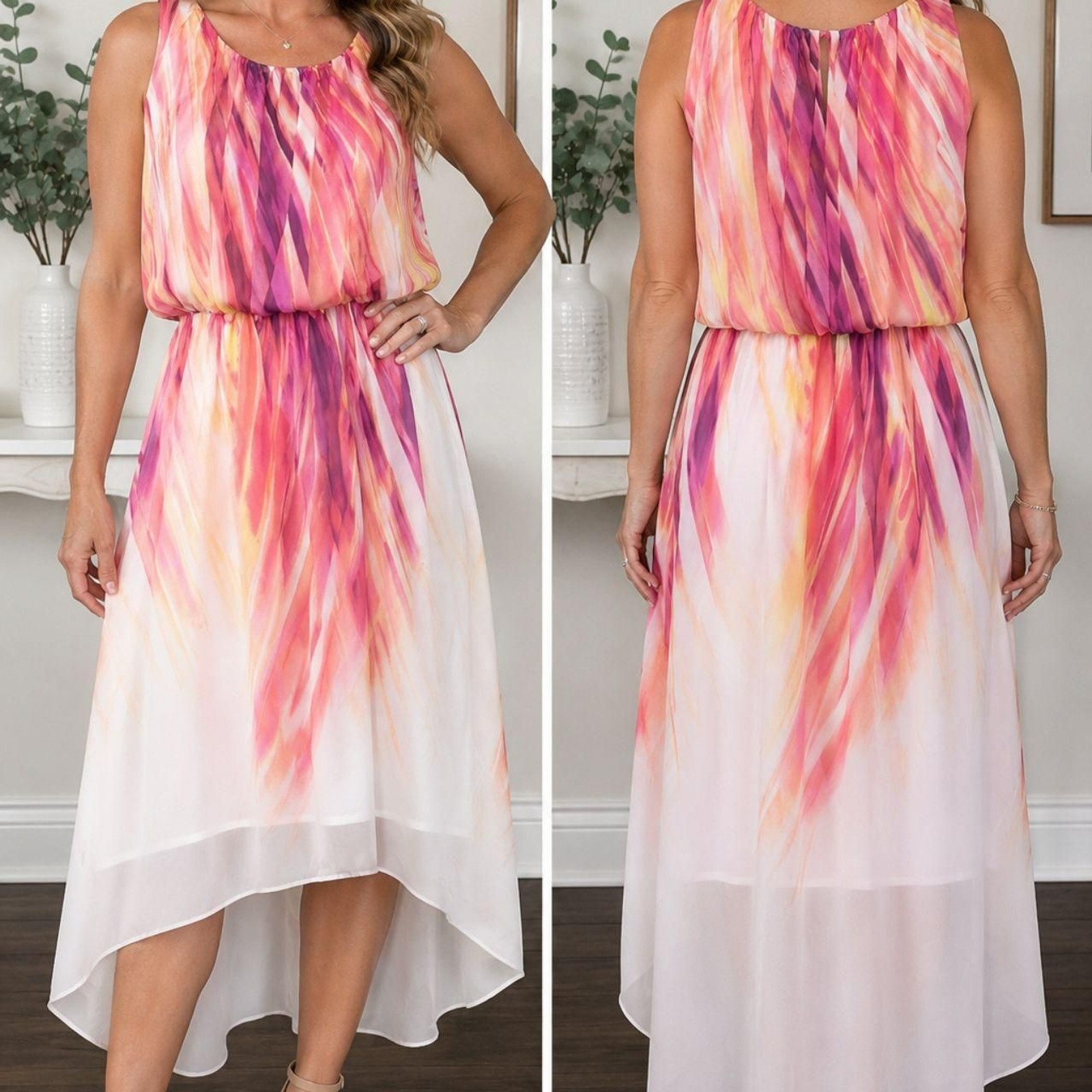 Sandra Darren High-Low Sleeveless Dress – Women’s Size 14W