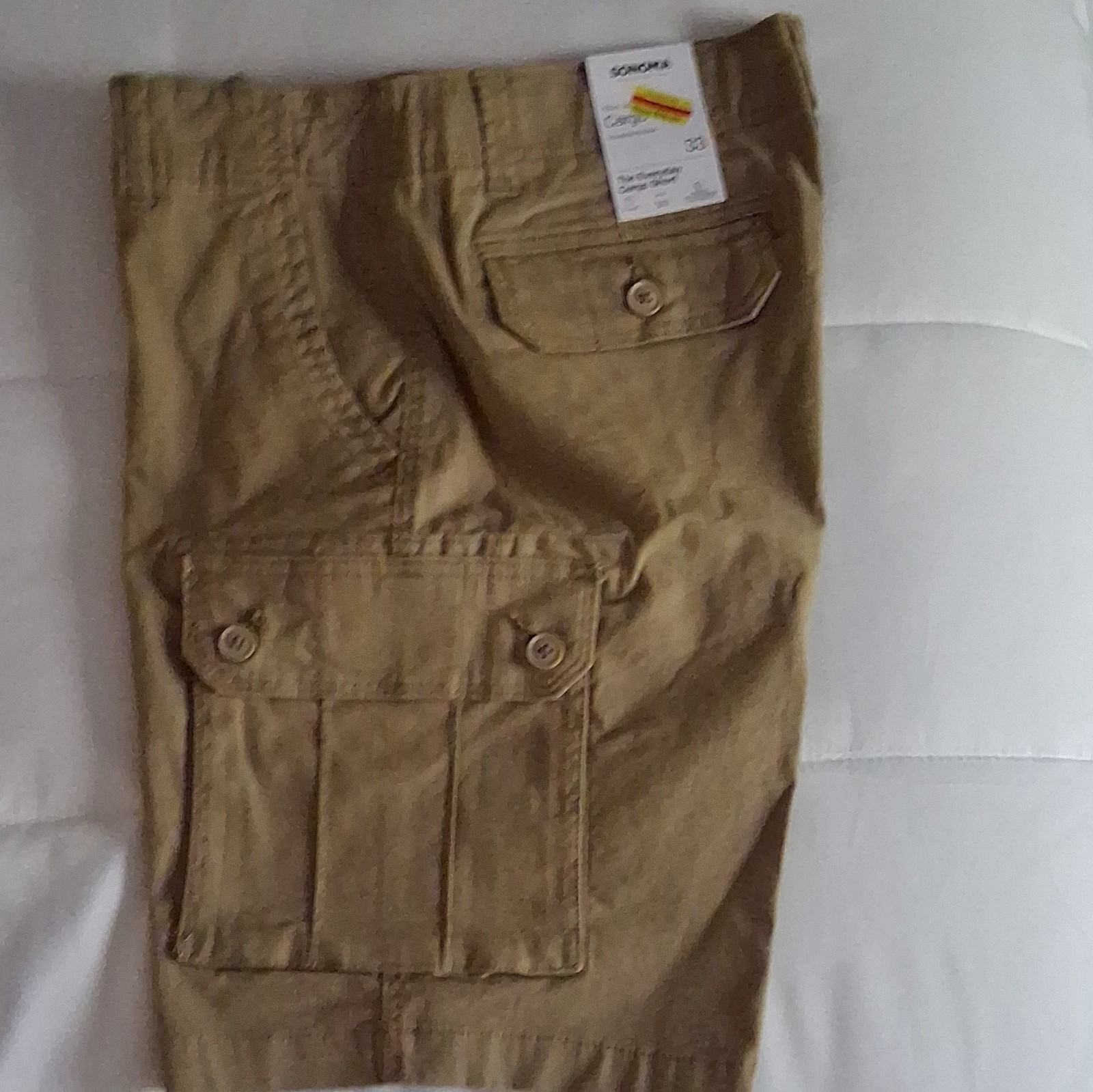 Sonoma Goods For Life Everyday Cargo Shorts Beige Stretch Cargo Pockets 10″
