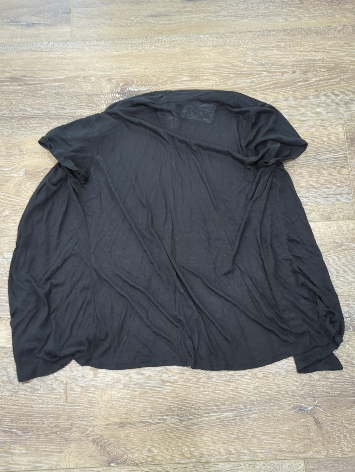 JKLA Open Front Light Weight Cardigan Black Size Medium Sheer Short Sleeve