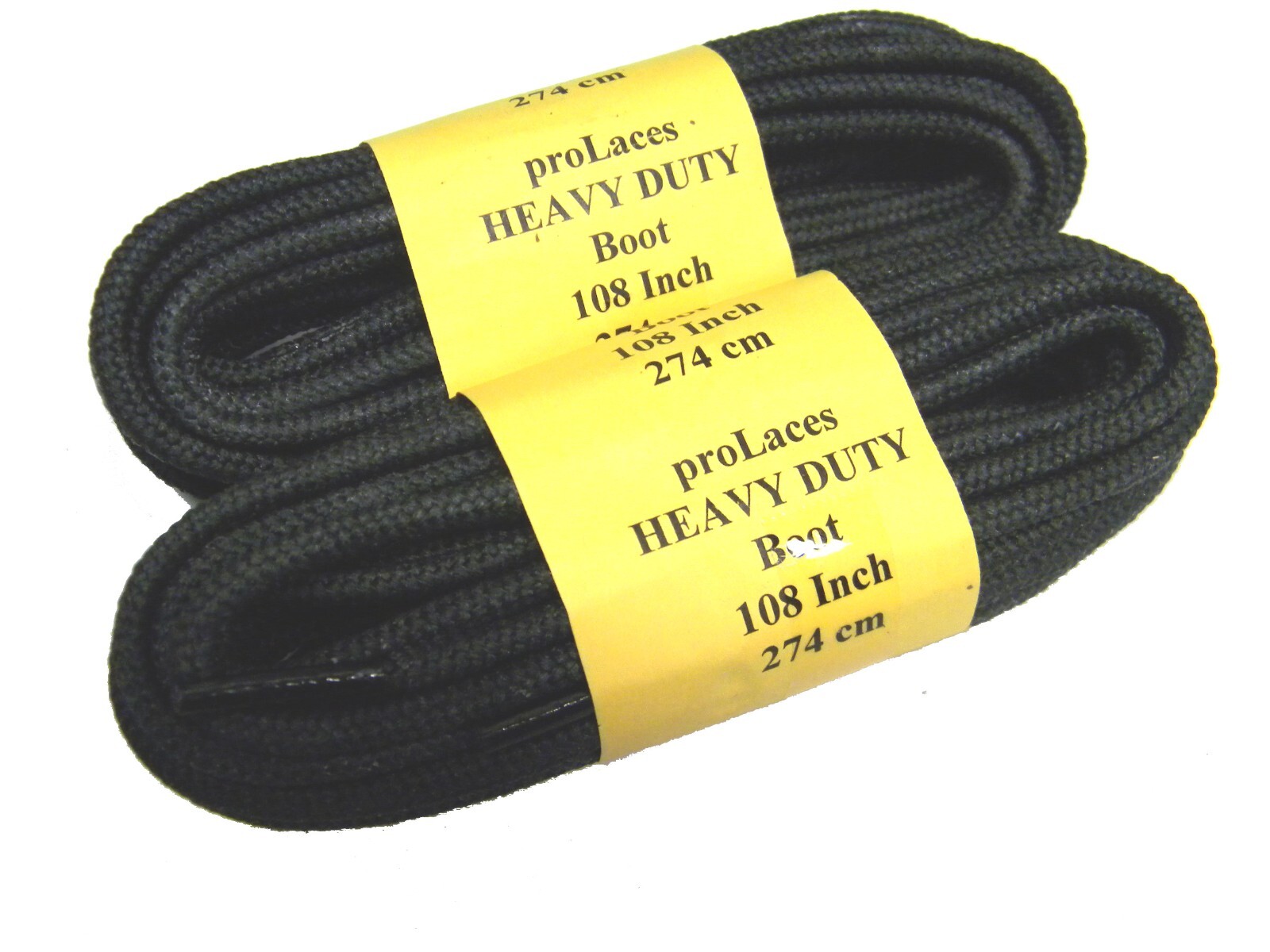 2 Pair Round 4mm thick Heavy Duty Black boot shoelaces shoestrings *NEW*