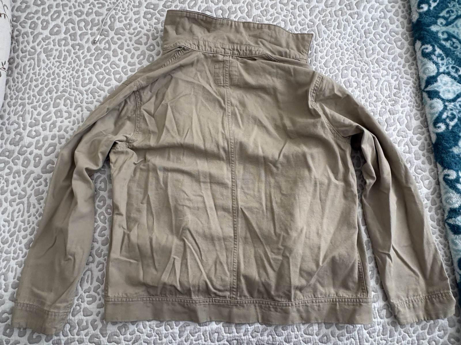 GAP Mens Beige Full Zip Jacket Corduroy Point Collar Pockets Size S
