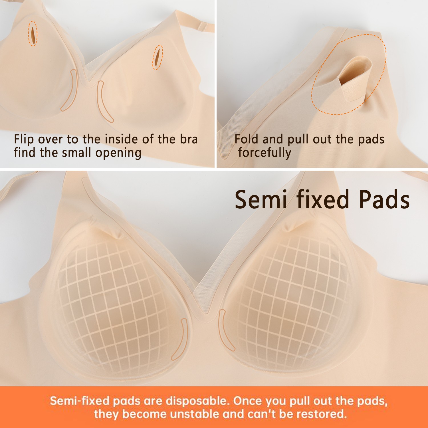 Anti-Sagging Full Coverage Wireless Bras Supportive Bra Push Up Jelly Bralettes