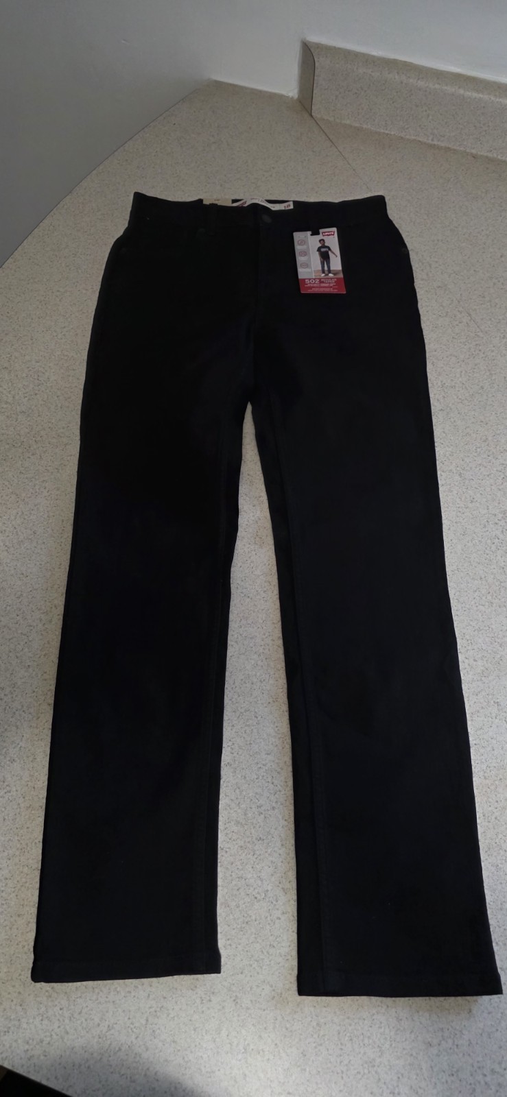 Levi’s 502 Boys Regular Taper Stretch Size 18 W 29 L 31 Black Inside Adjustment
