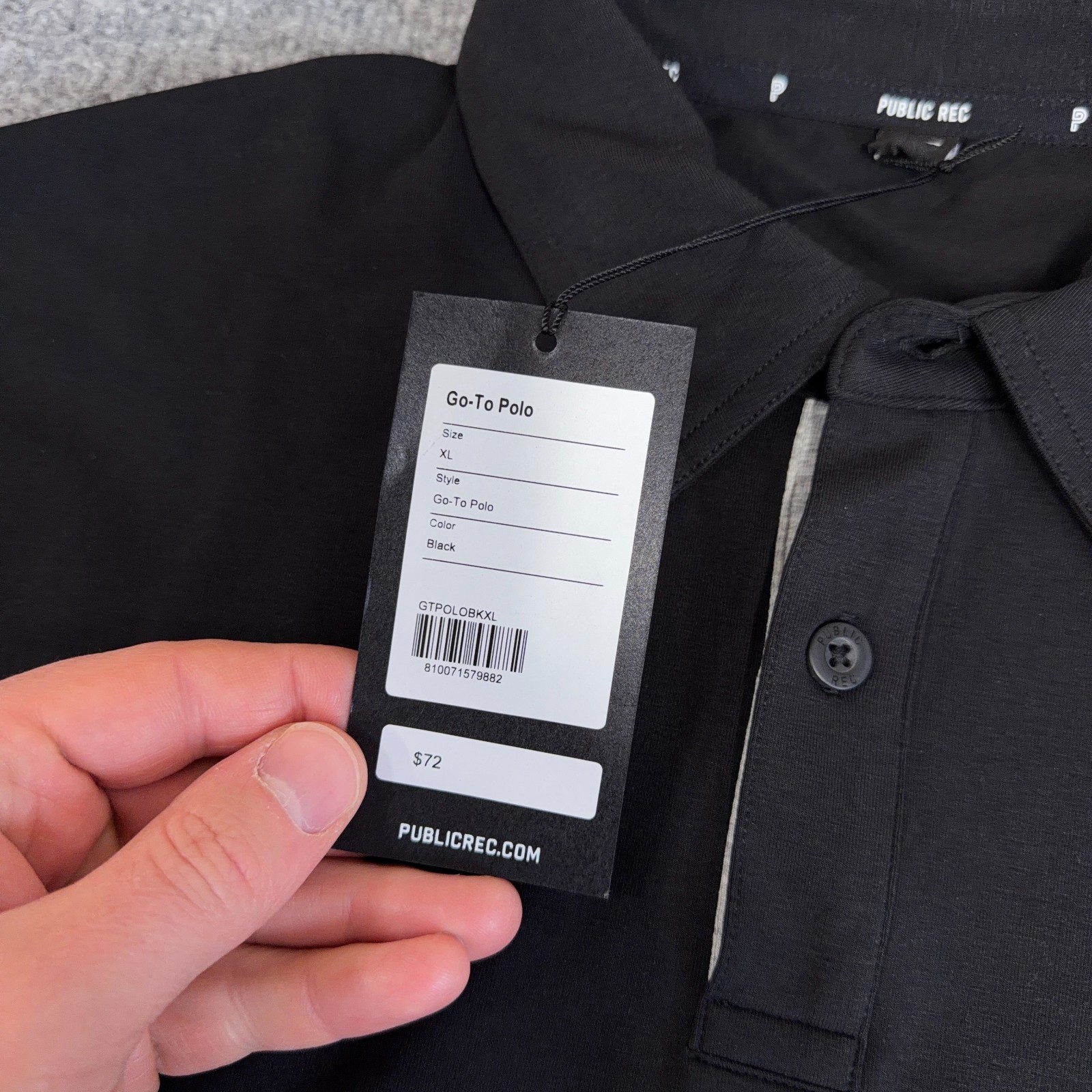Public Rec Go-To Polo Shirt Men XL Black Golf Pima Cotton Performance NEW