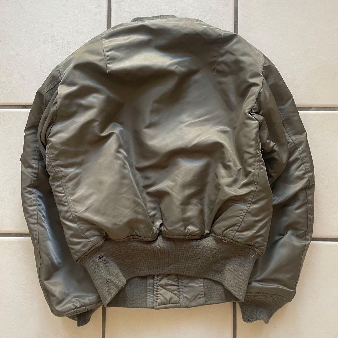 AVIREX MA-1 Flight Jacket Blouson Coat Men Size S Olive Drab Vintage Genuine