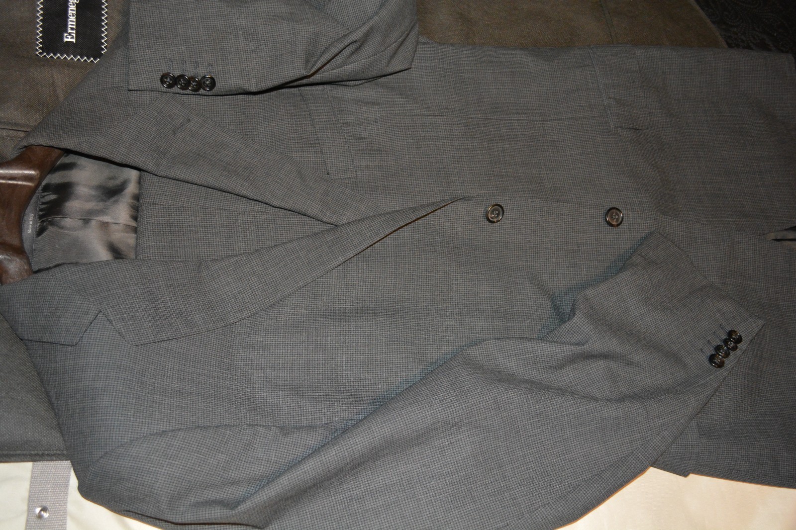 $3895 Ermenegildo Zegna High Performance Pure Wool Gray Suit 44L 37W SLIM FIT