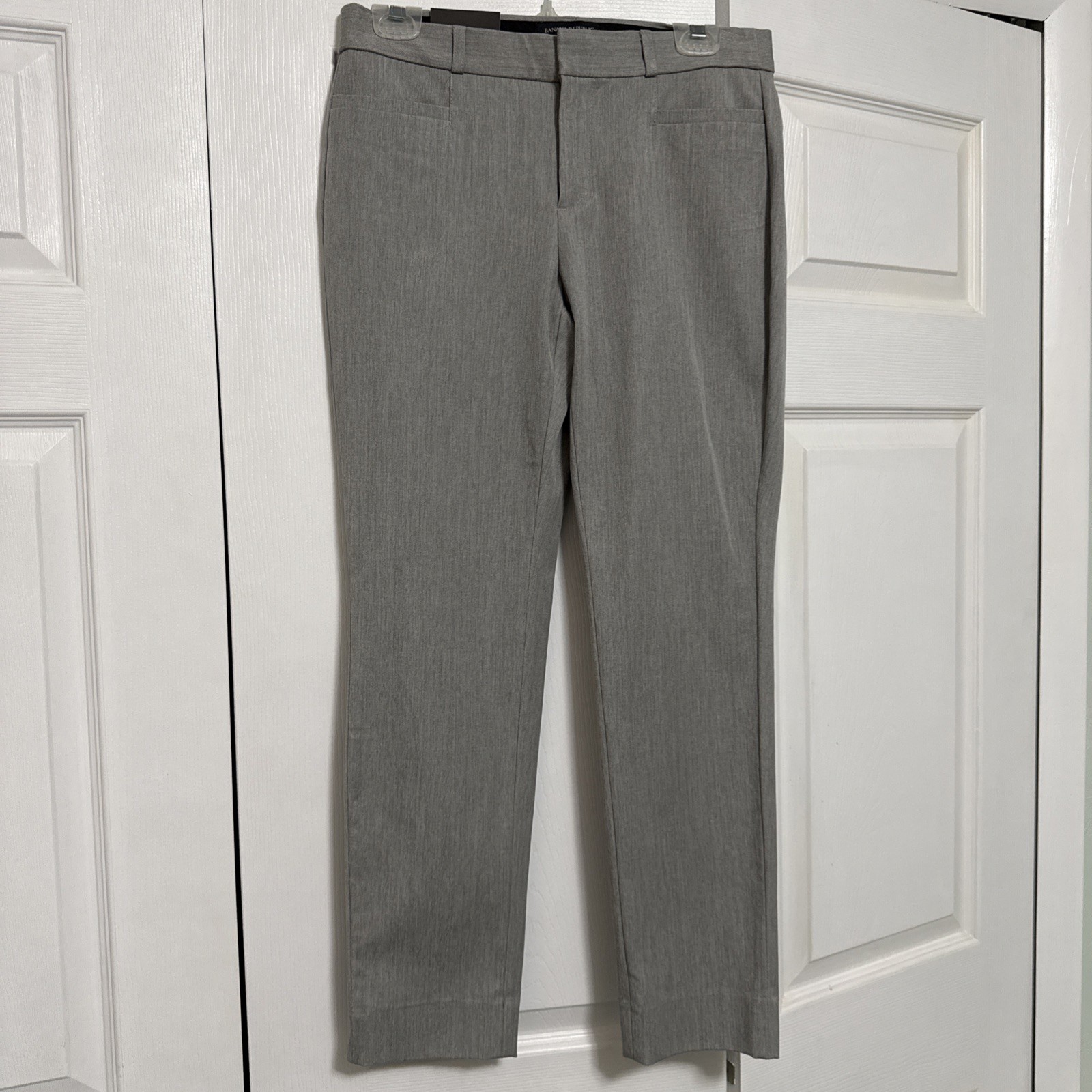 Banana Republic Sloan Curvy Fit Pants Women Sz.4 Light Gray Stretch Dress NWT