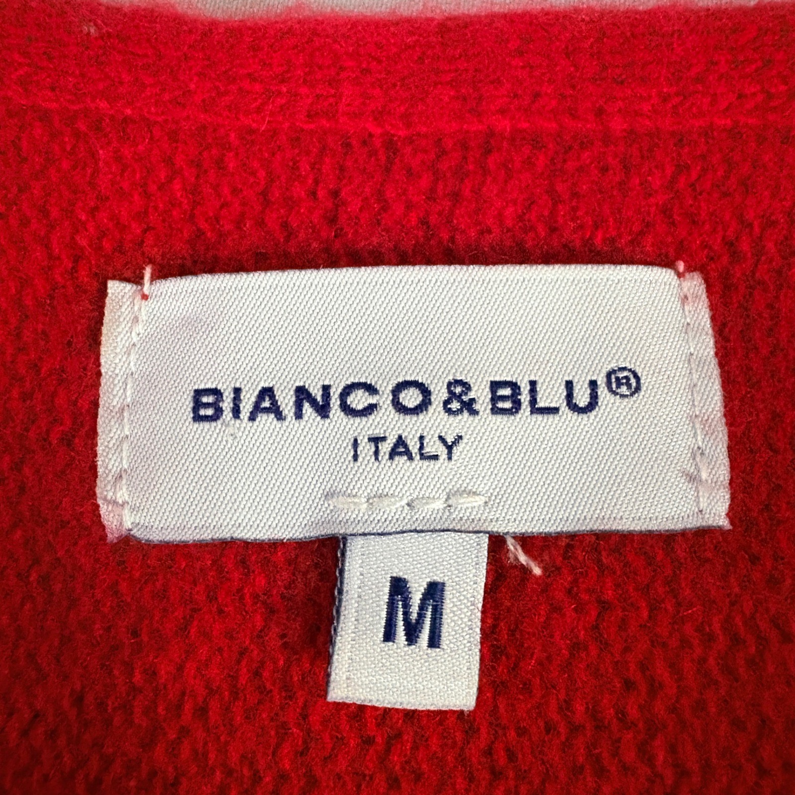 BIANCO & BLU Italy Red Merino Wool Blend Crew Neck Sweater Size M