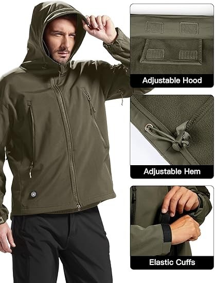 Waterproof Tactical Jacket Mens Military Work Soft Shell Coat Windbreaker Jacket