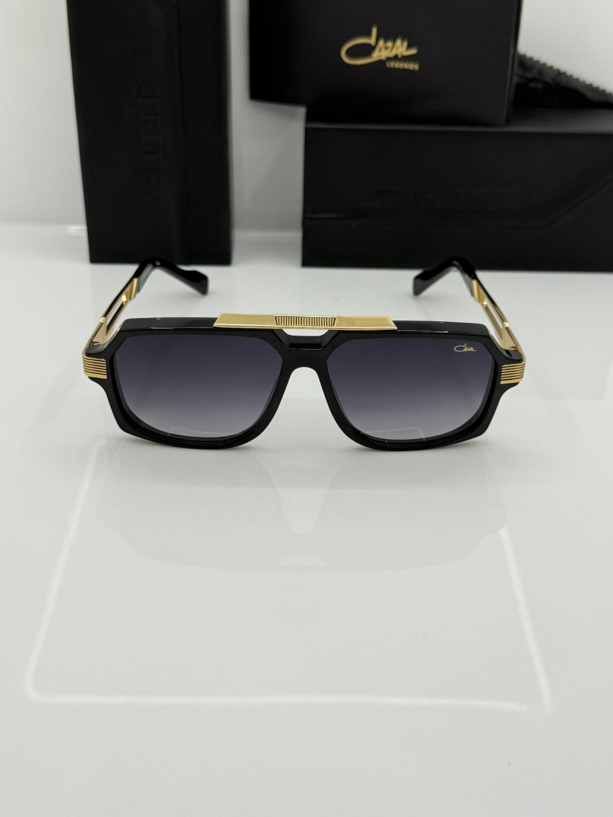 Cazal Sunglasses Legends Black Golden Double Bridge Glasses, fast shipping