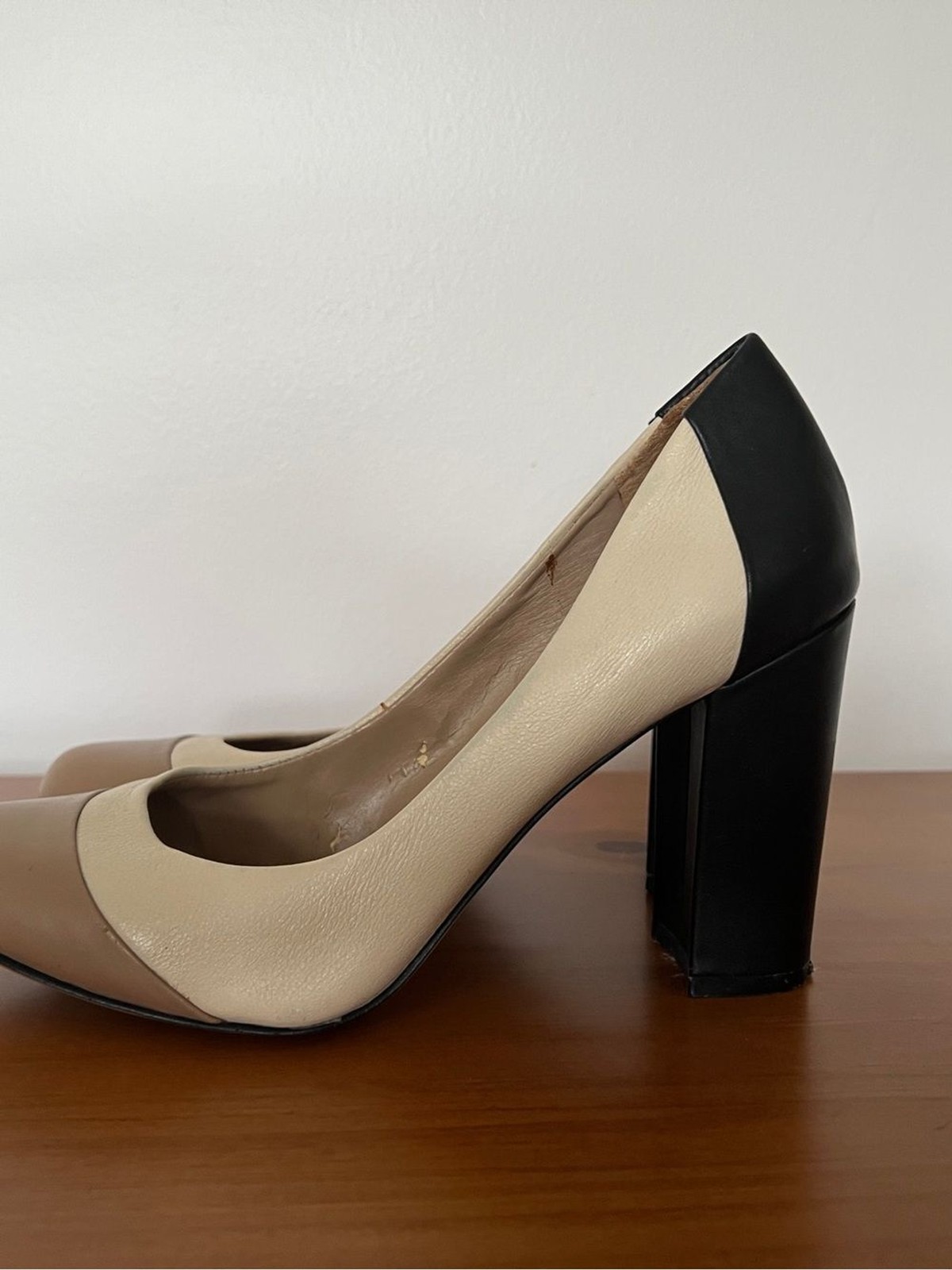 Banana Republic Women’s Colorblock Leather Pumps in Beige, Taupe & Black- 8