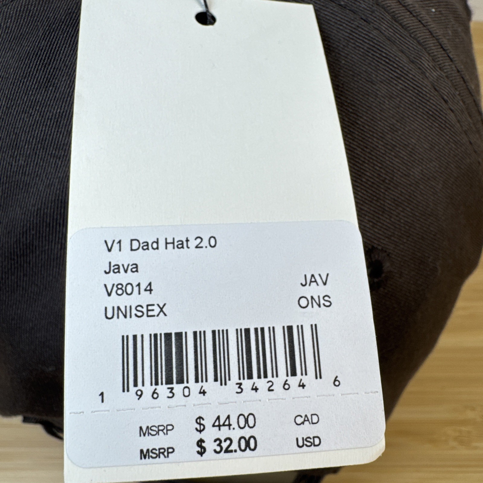 Vuori V1 Dad Hat Adjustable 2.0 Java Baseball Cap Womens Unisex Retail $44