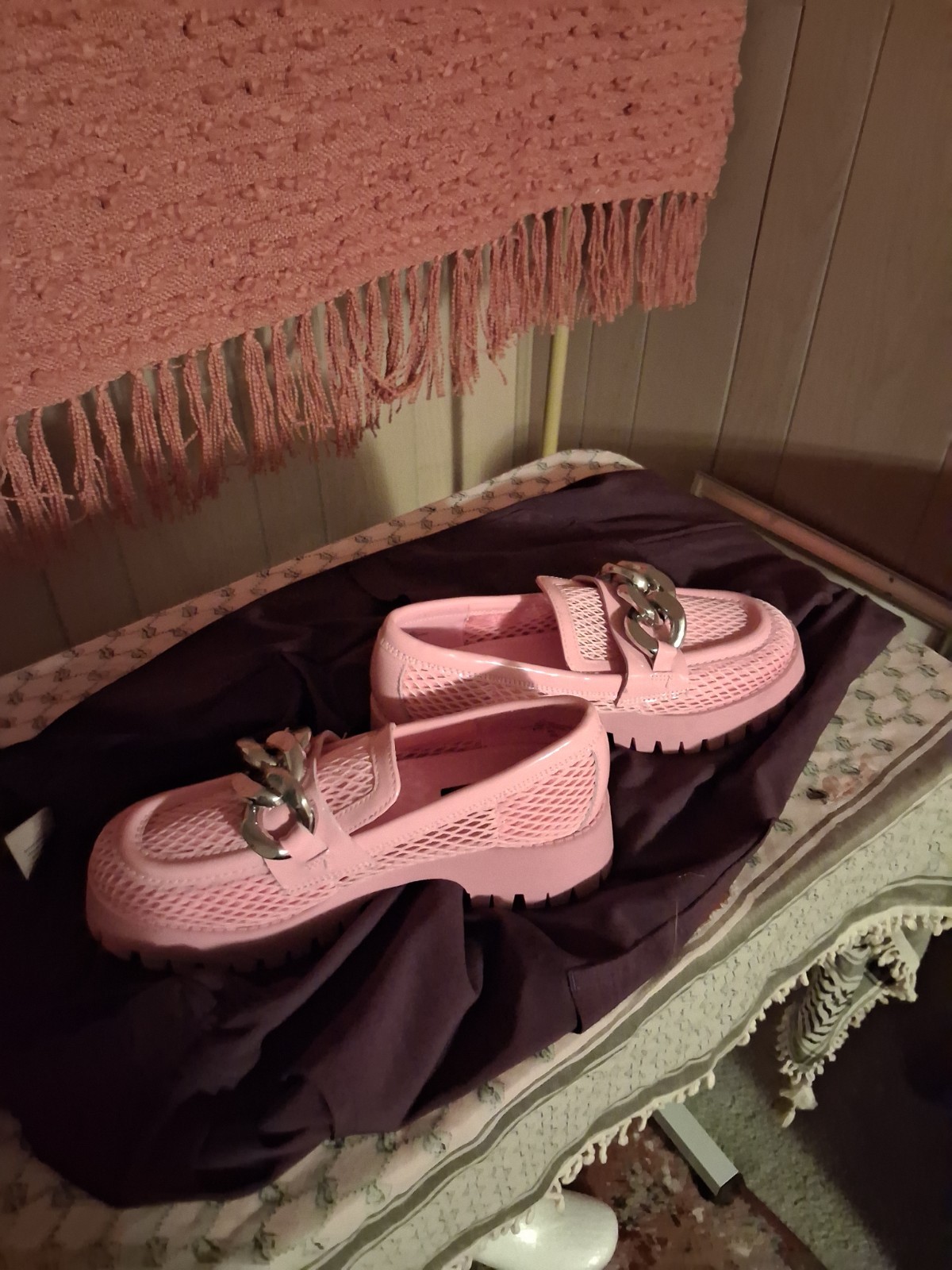 Nine West Pink Platform Loafers