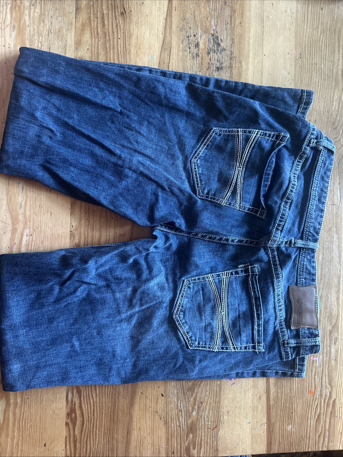 Rock & Roll Cowboy Double Barrel Jeans Mens 33×36 Blue Relaxed Bootcut Western