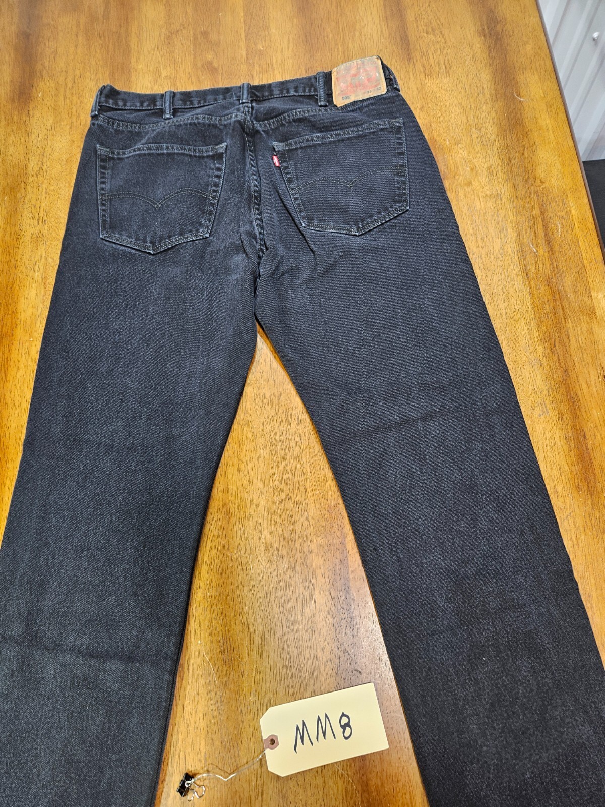 Levi Strauss Denim Jeans 505 Mens Size 38×32 Zipper Button Pockets Dark Wash