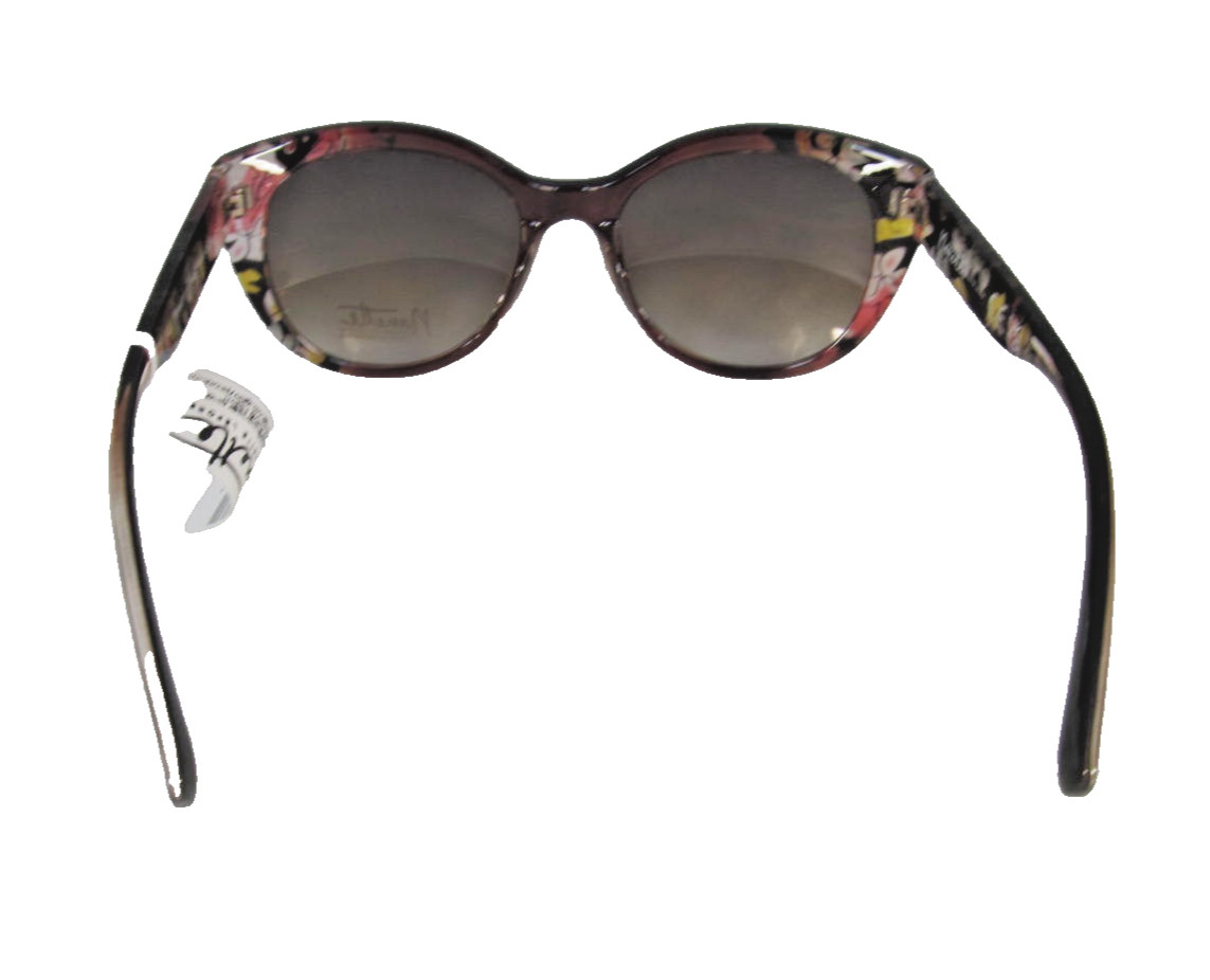 Nanette Lepore Brown Cat Eye Sunglasses Vibrant Translucent Floral NN262-BRNF