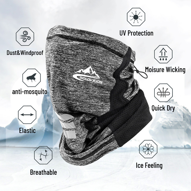 UPF 50+ UV Protection Neck Gaiter, Adjustable Cooling Neck Gaiter for Men Women