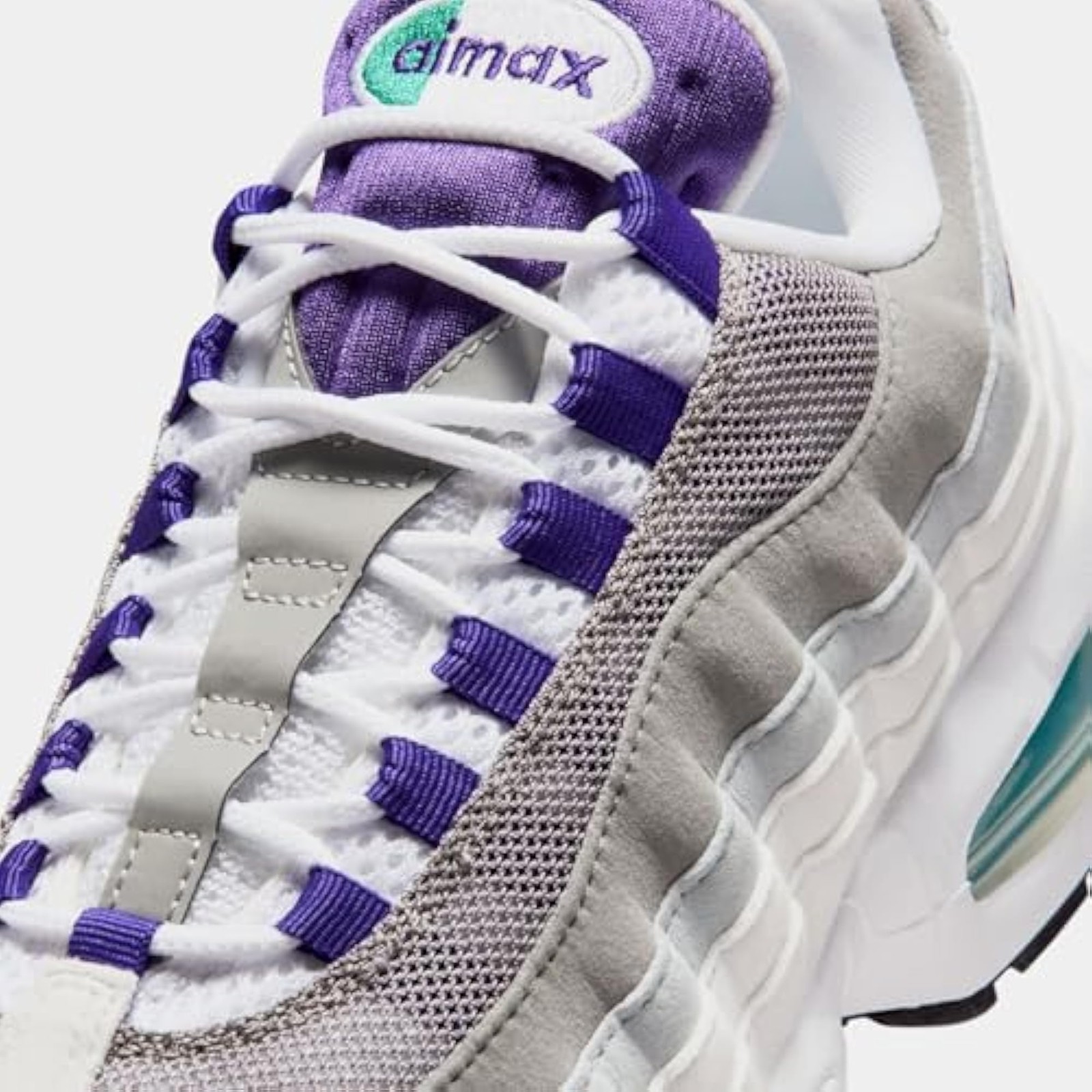 Nike Air Max 95 Big Bubble Grape Mens Running Shoes (White/Emerald Green/Wolf Gr