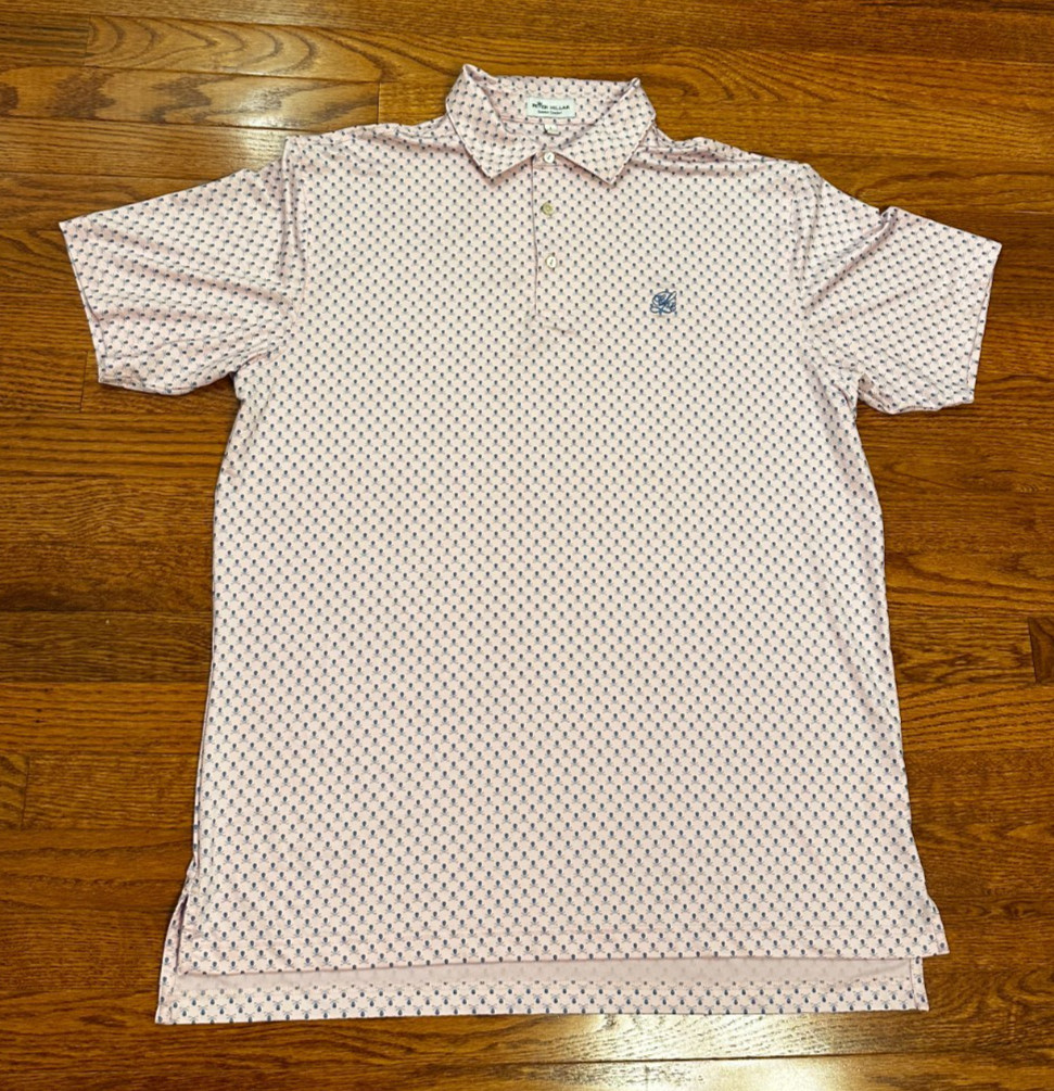 Peter Millar Summer Comfort Skullada Skull Crossbone AOP Golf Polo Shirt Fits XL