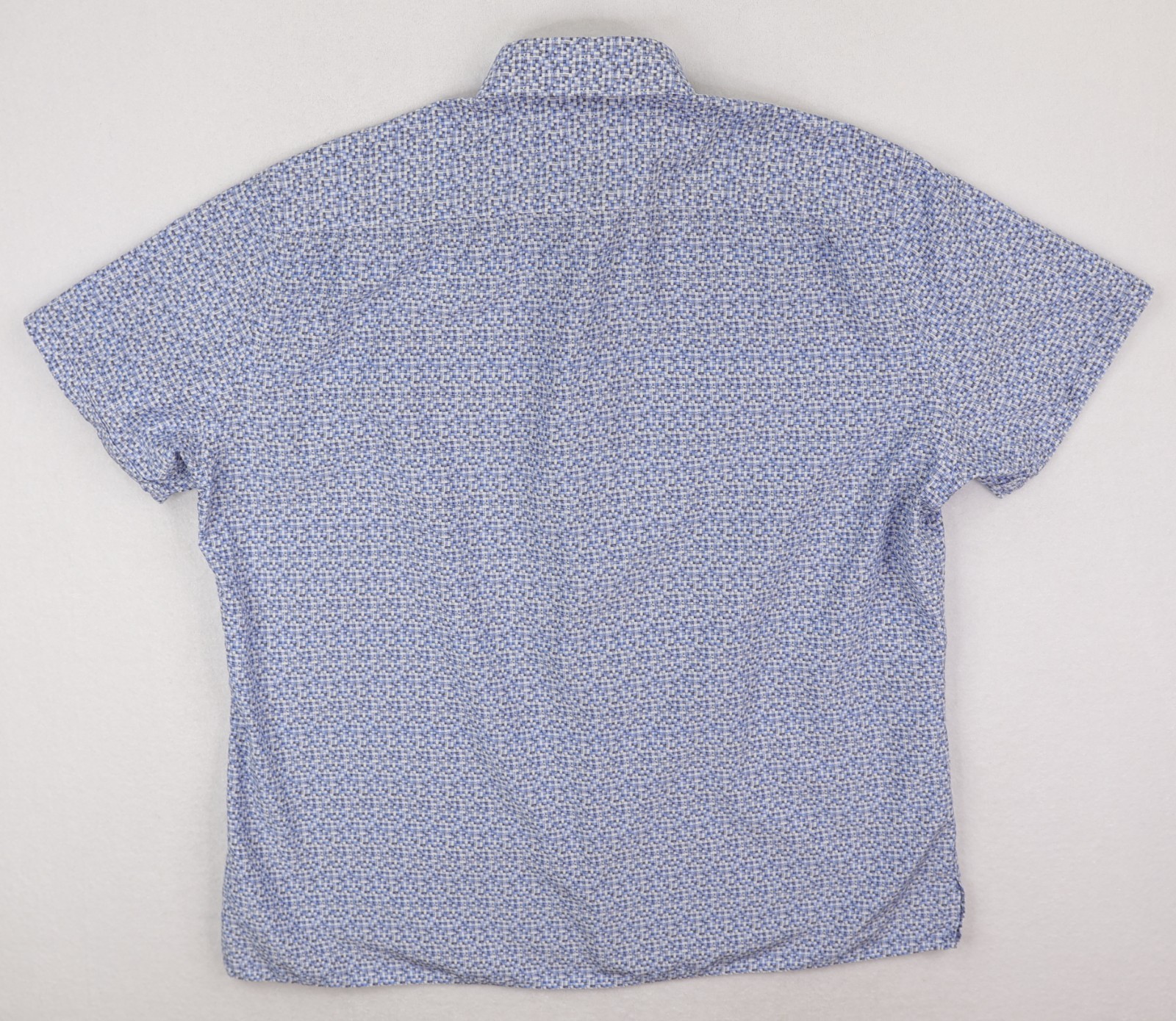 Ermenegildo Zegna Shirt Mens XXL Blue Broken/Brushstroke Print Short Sleeve