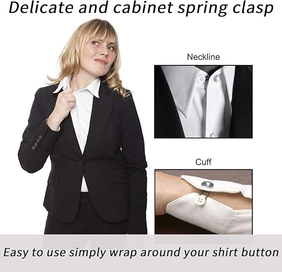 20x Metal Collar Neck Waist Extender Expander Buttons for Men Dress Shirt Pants