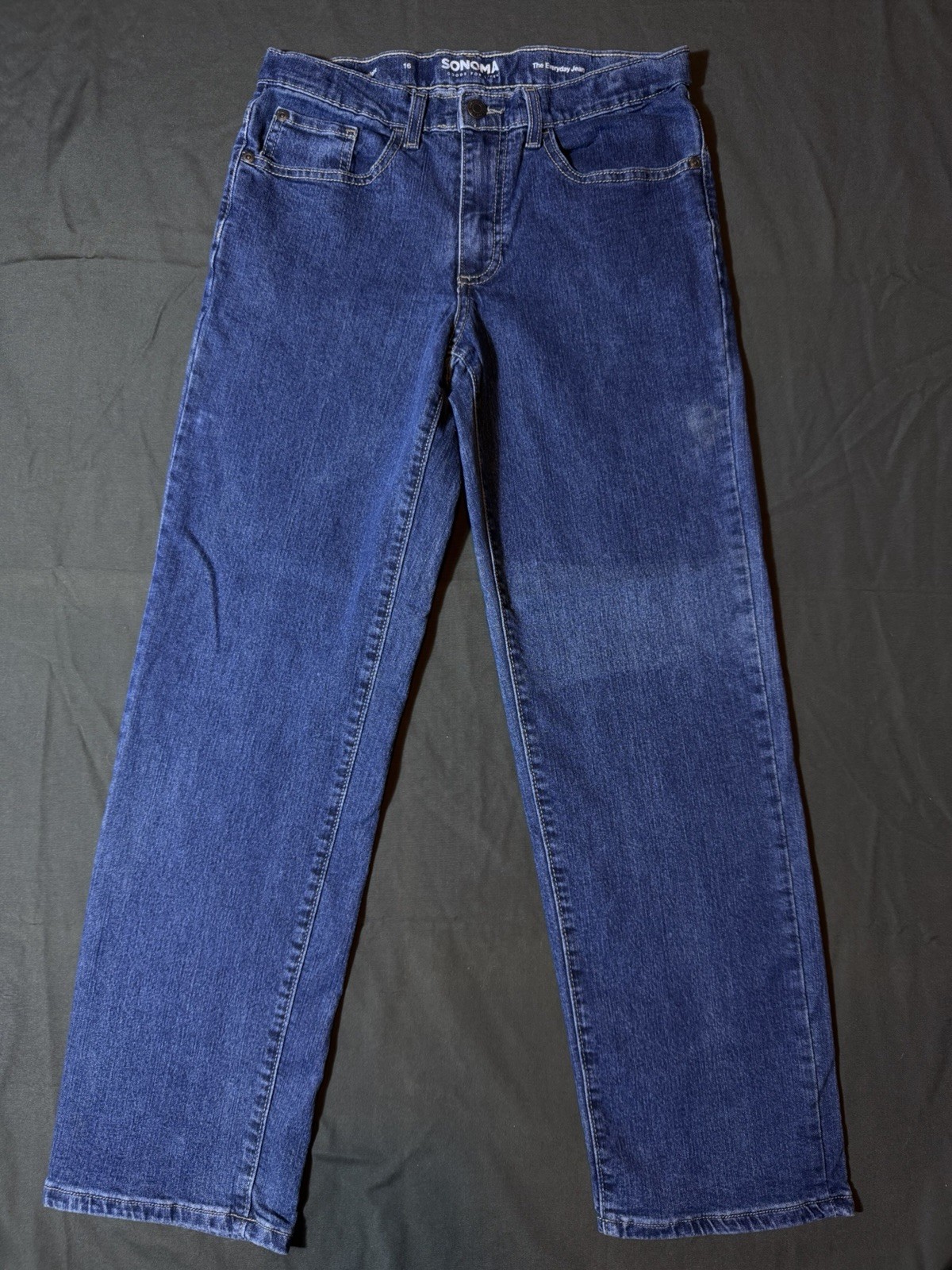 Sonoma Goods For Life The Everyday Jean 16 Straight Blue Denim Button