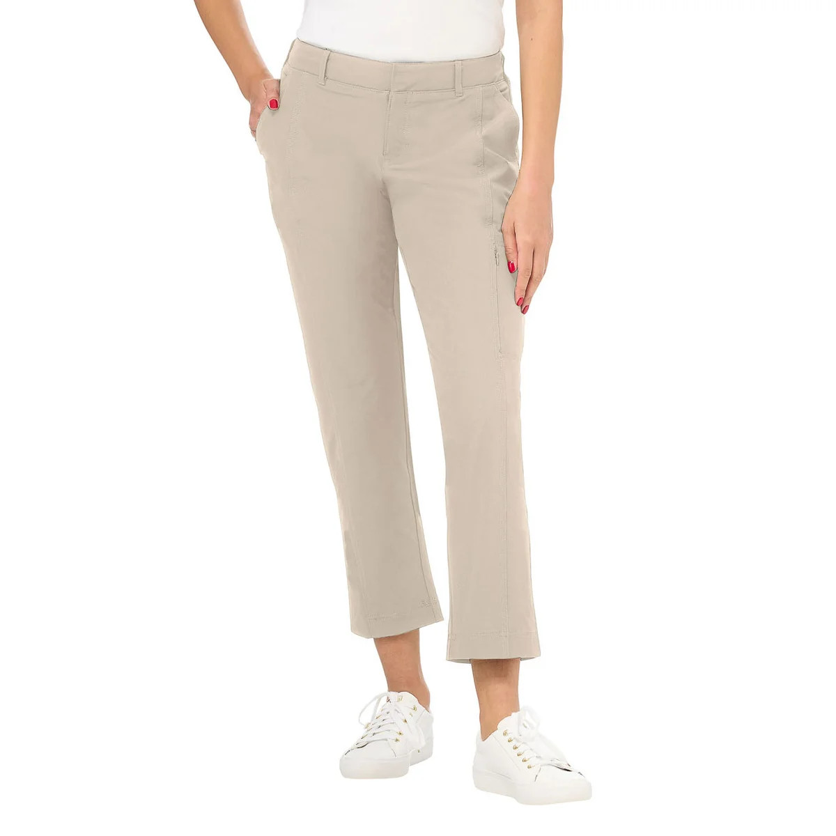 Kirkland Signature Womens Travel Pants Stretch Utility Zipper Pocket Casual New