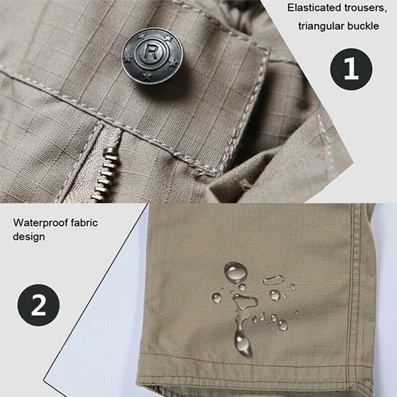 Mens Tactical Cargo Pants Work Pants Combat Outdoor Waterproof Hiking Trousers
