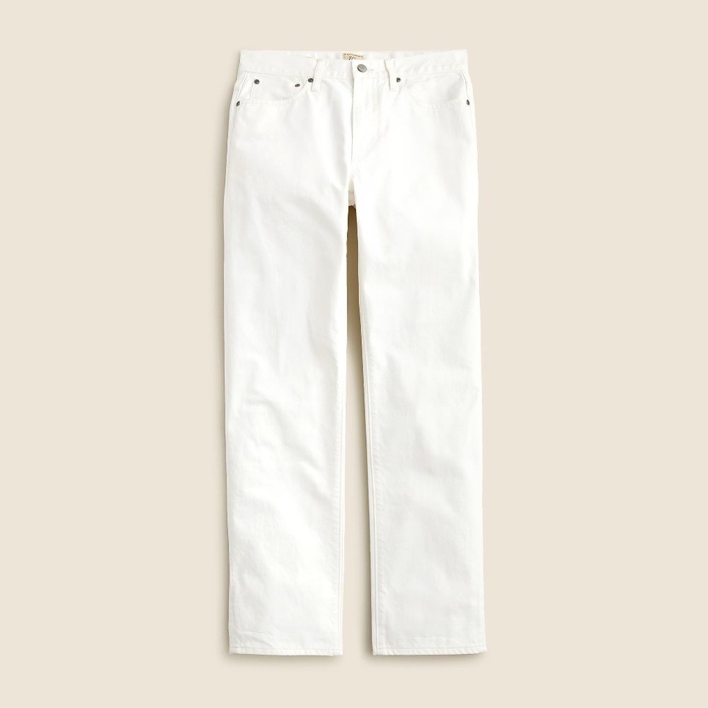 Men’s J. CREW Classic Jeans Solid White Straight Leg Denim 38W x 32L 38×32