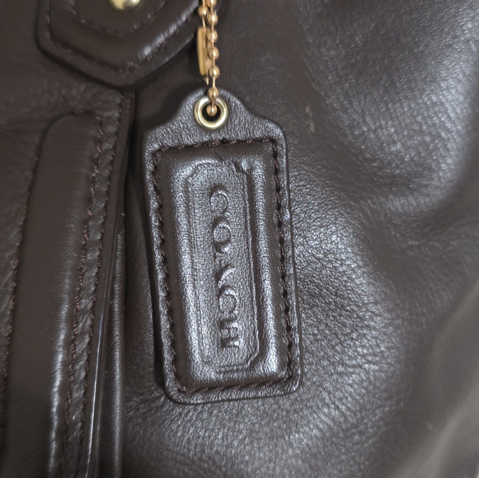 Coach Campbell Belle Dark Brown Leather Handbag Carryall Shoulder Purse