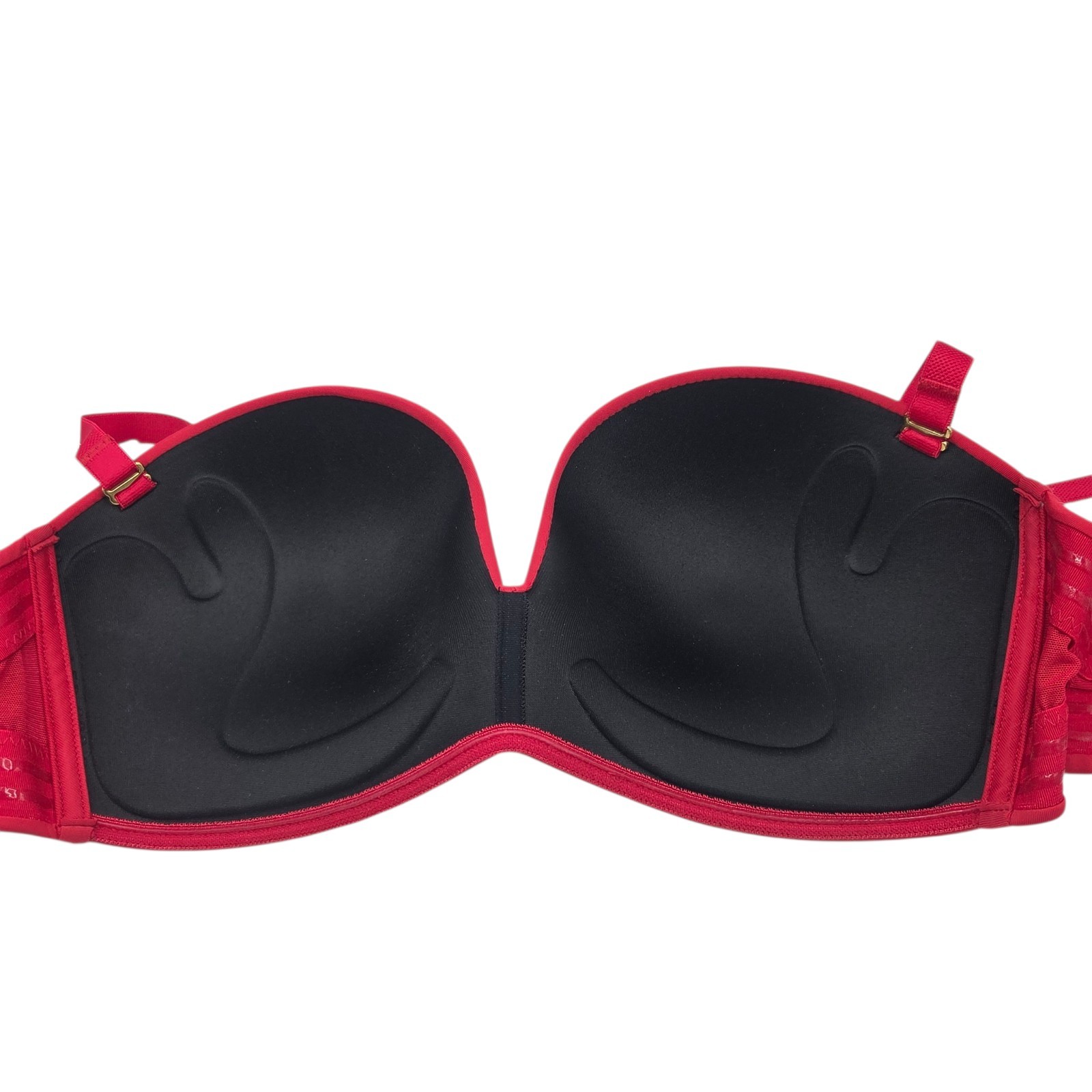 LEONISA Antigravity Wireless Strapless Bra 38B Extreme Plush Up Cherry Red NEW