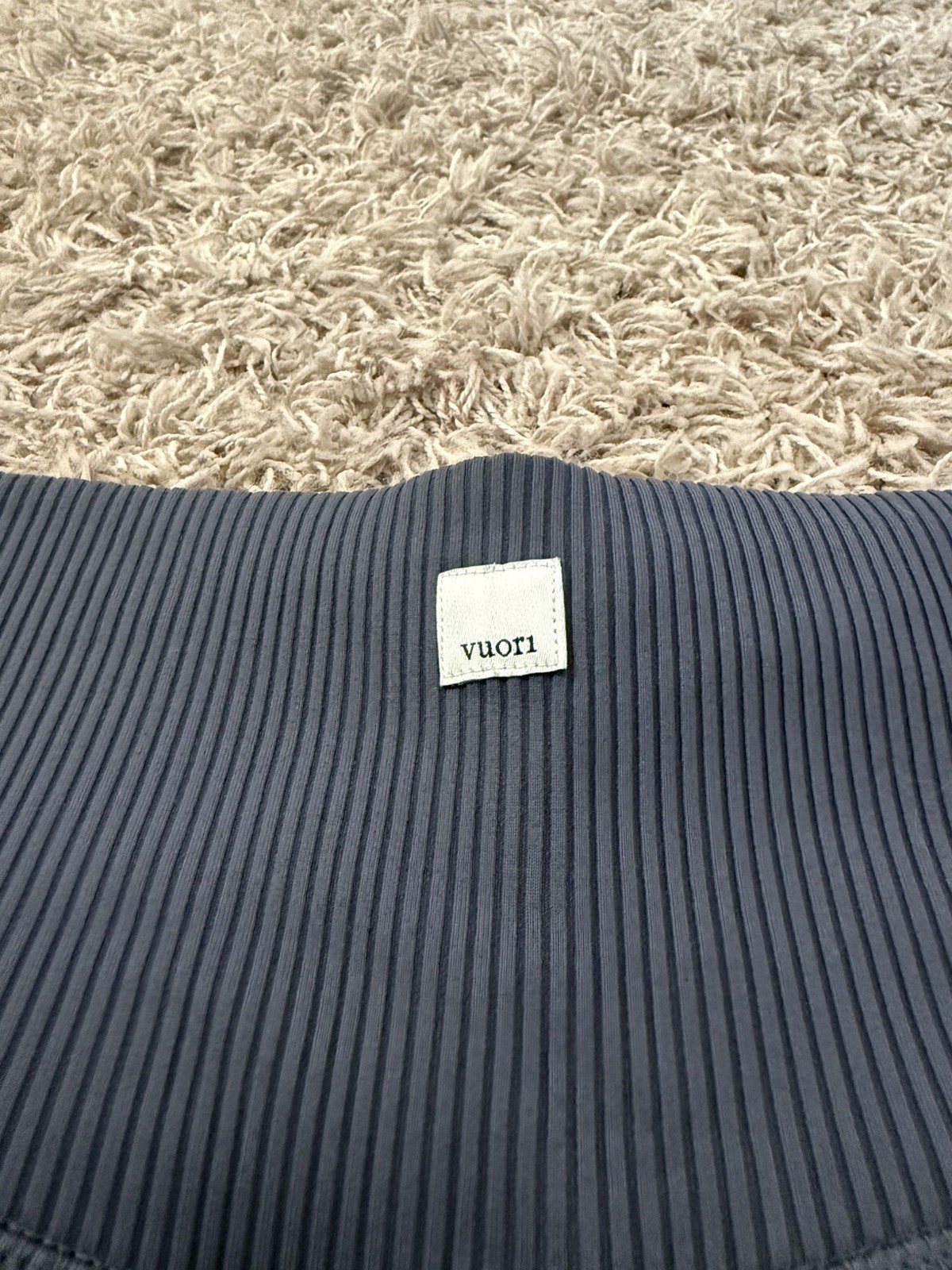 Vuori Rib Studio Legging High Rise Blue Gray Yoga Pants Atheisure Womens Large
