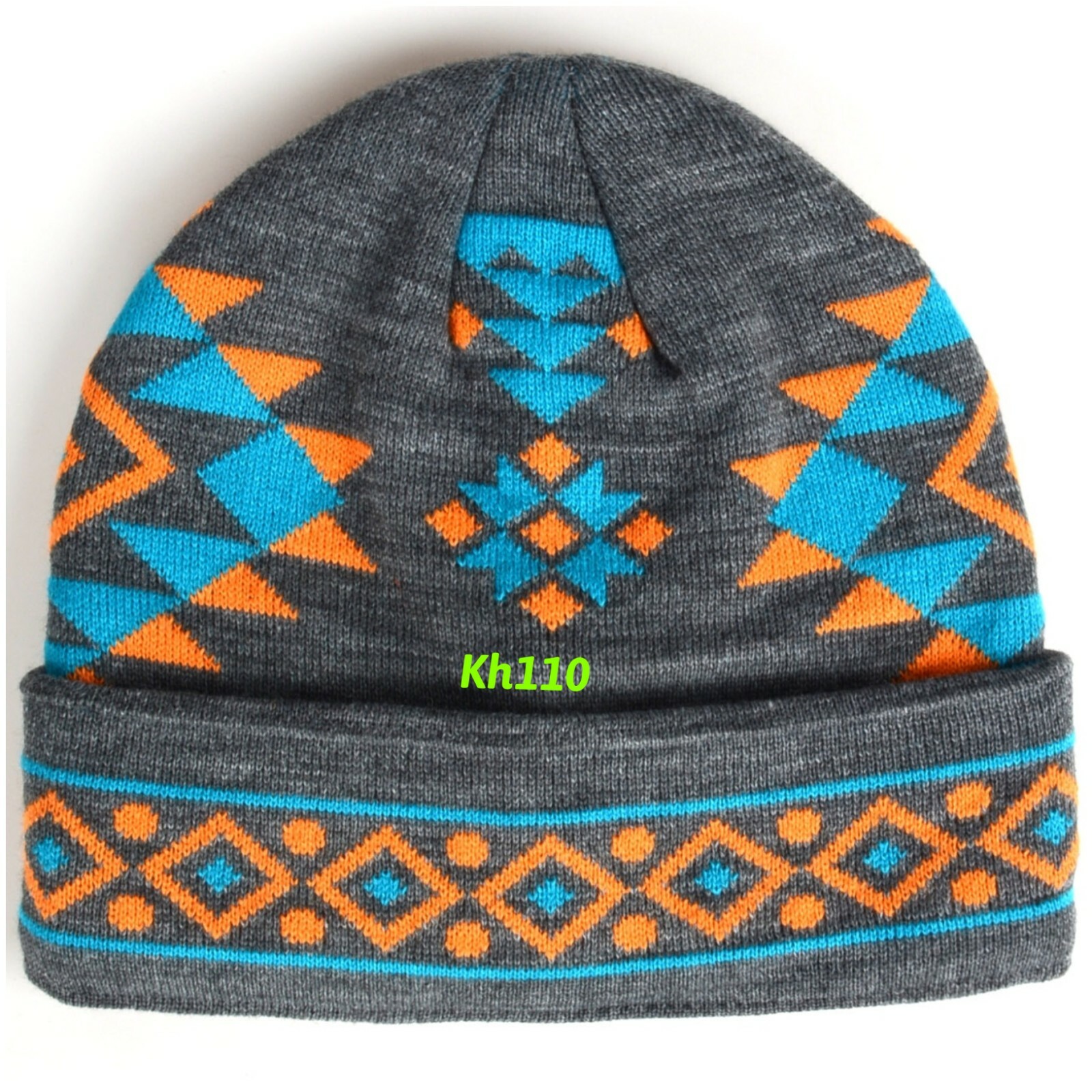 Native American Indian Navajo Print Cuffed Knit Beanie Hat