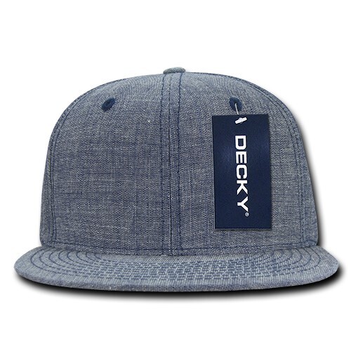 Washed Denim Snapback Hat – Blue, Cotton (Decky 1094-BLU, New with Tags)
