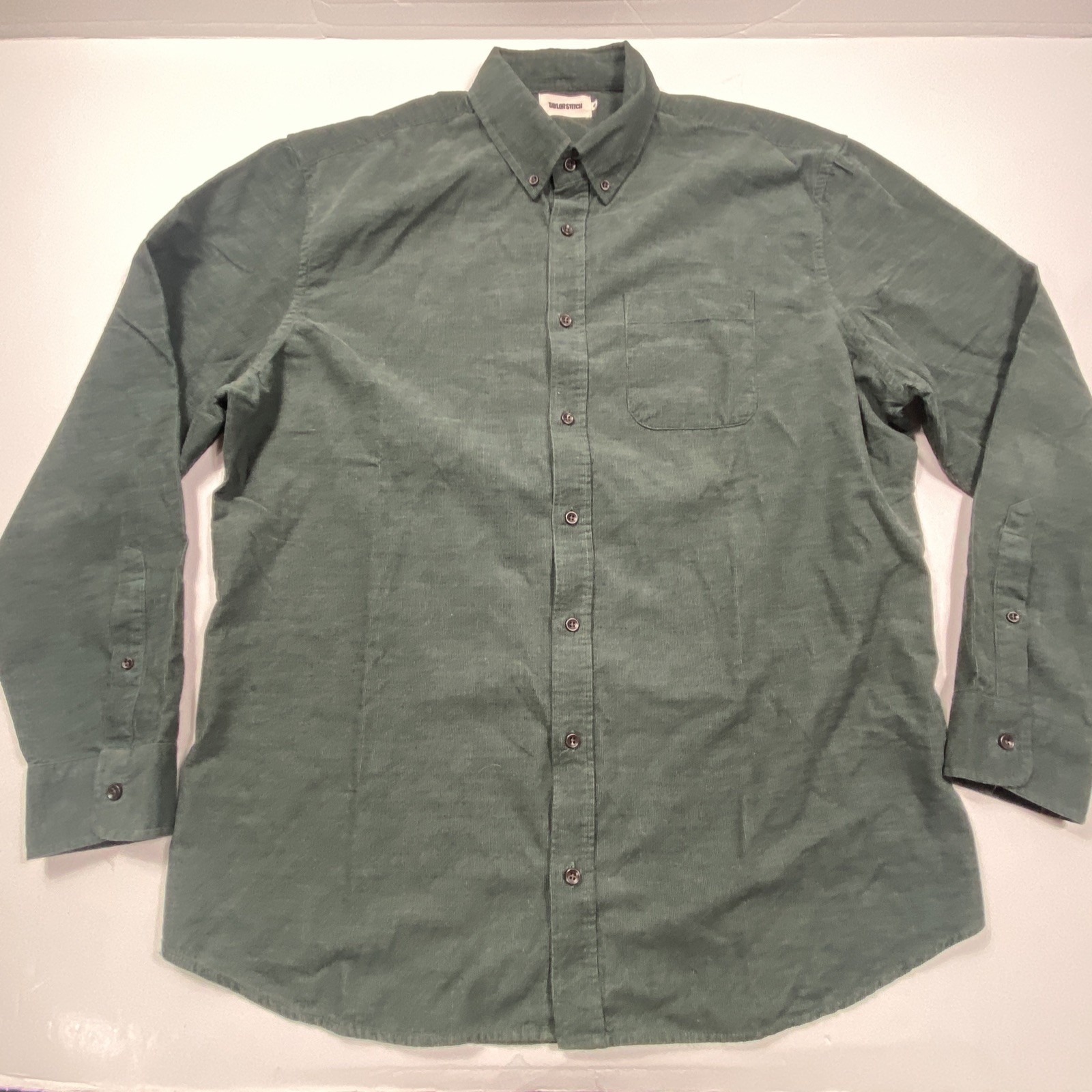 Taylor Stitch The Jack in Pine Heatherd Pincord Corduroy Button-up Shirt Mens 46