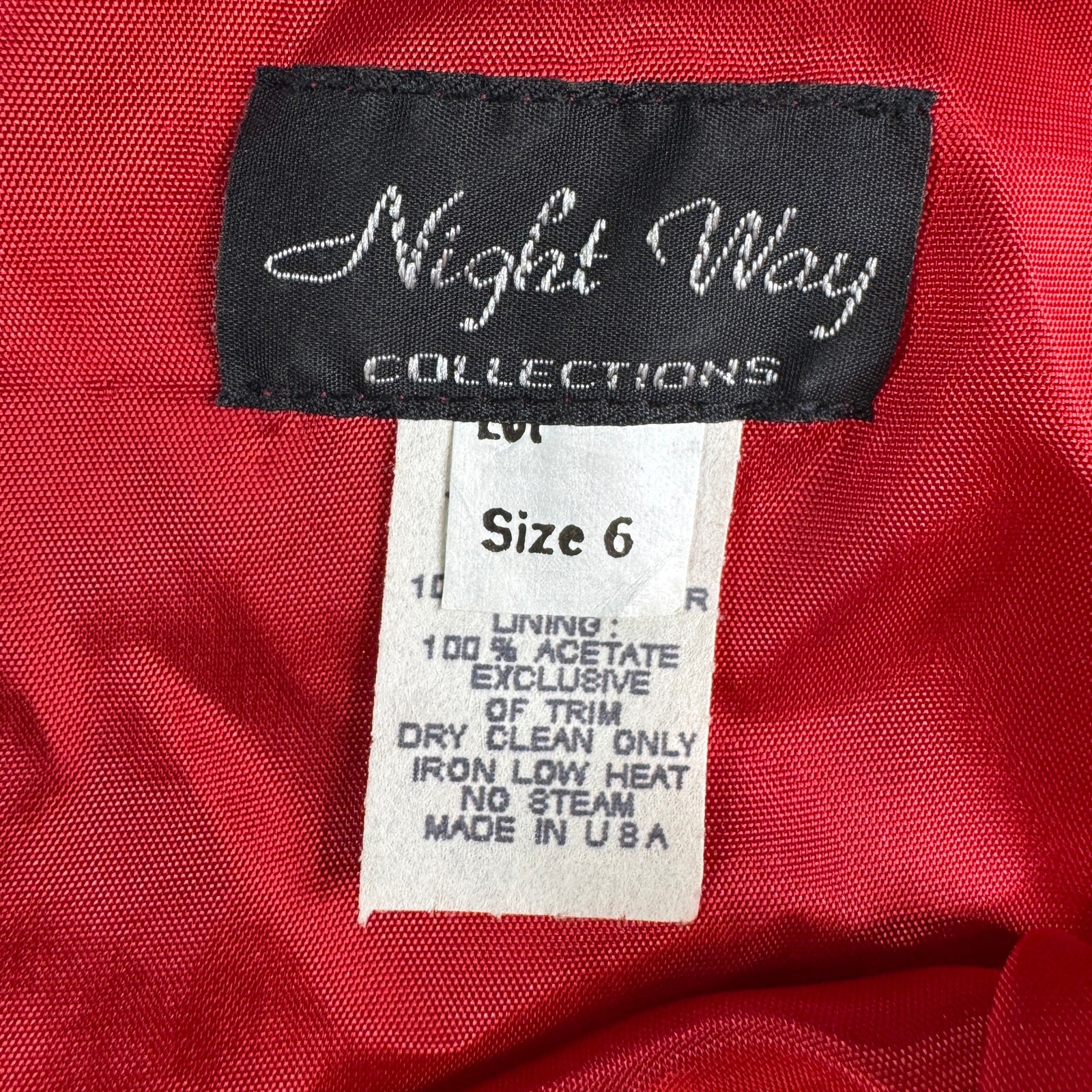 Night Way Collections Red Formal Gown Dress Size 6 Sleeveless Evening Prom USA