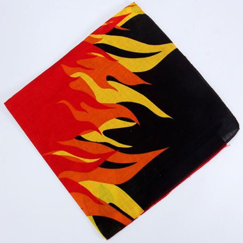 55x55cm Unisex Multifunction Square Bandana Hot Flames Burning Theme Print