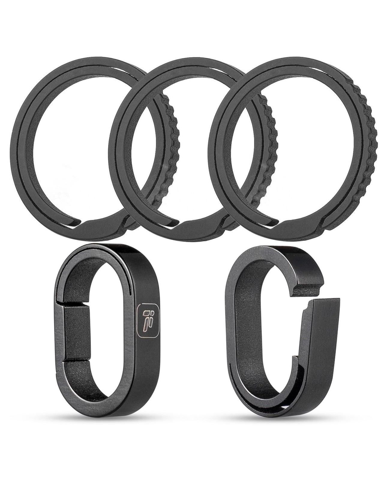 Titanium Mini Key Chain Ring with 3 0.86in Titanium Side-Pushing Designed Key…