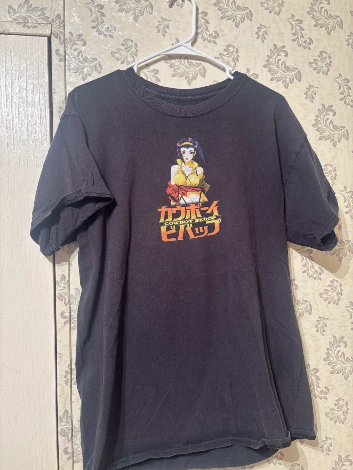 SUNRISE Cowboy Bebop Faye Valentine Double-Sided Graphic Tee Black Men’s L