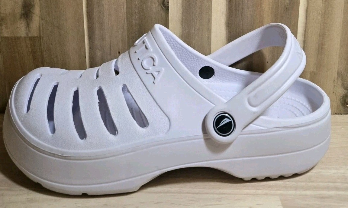 Nautica River Edge Eva White Clog/Slides Shoes Women’s 10 Unisex Men’s 8 FreeS&H
