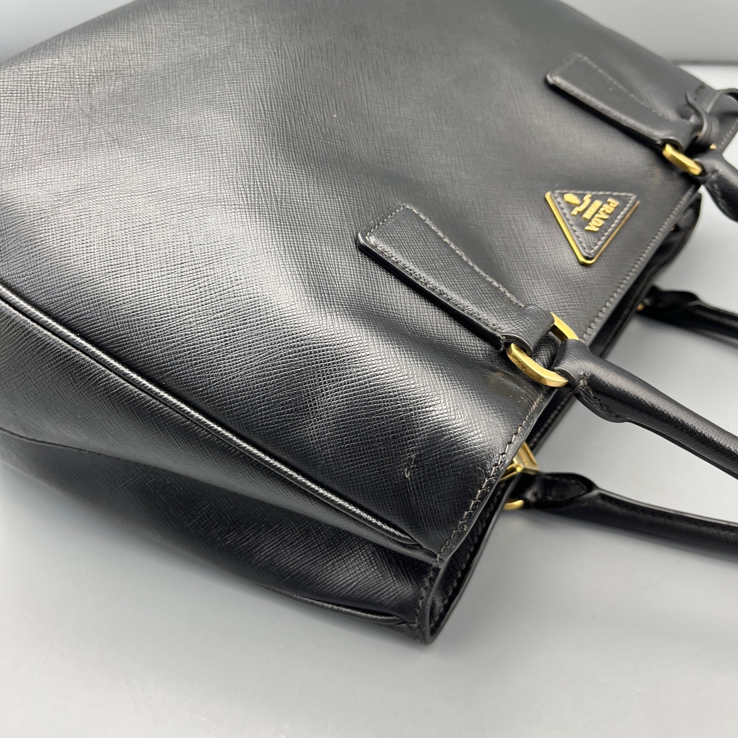 Authentic Prada Saffiano Lux Tote Saffiano Leather Tote Black Gold-Tone eBay AG