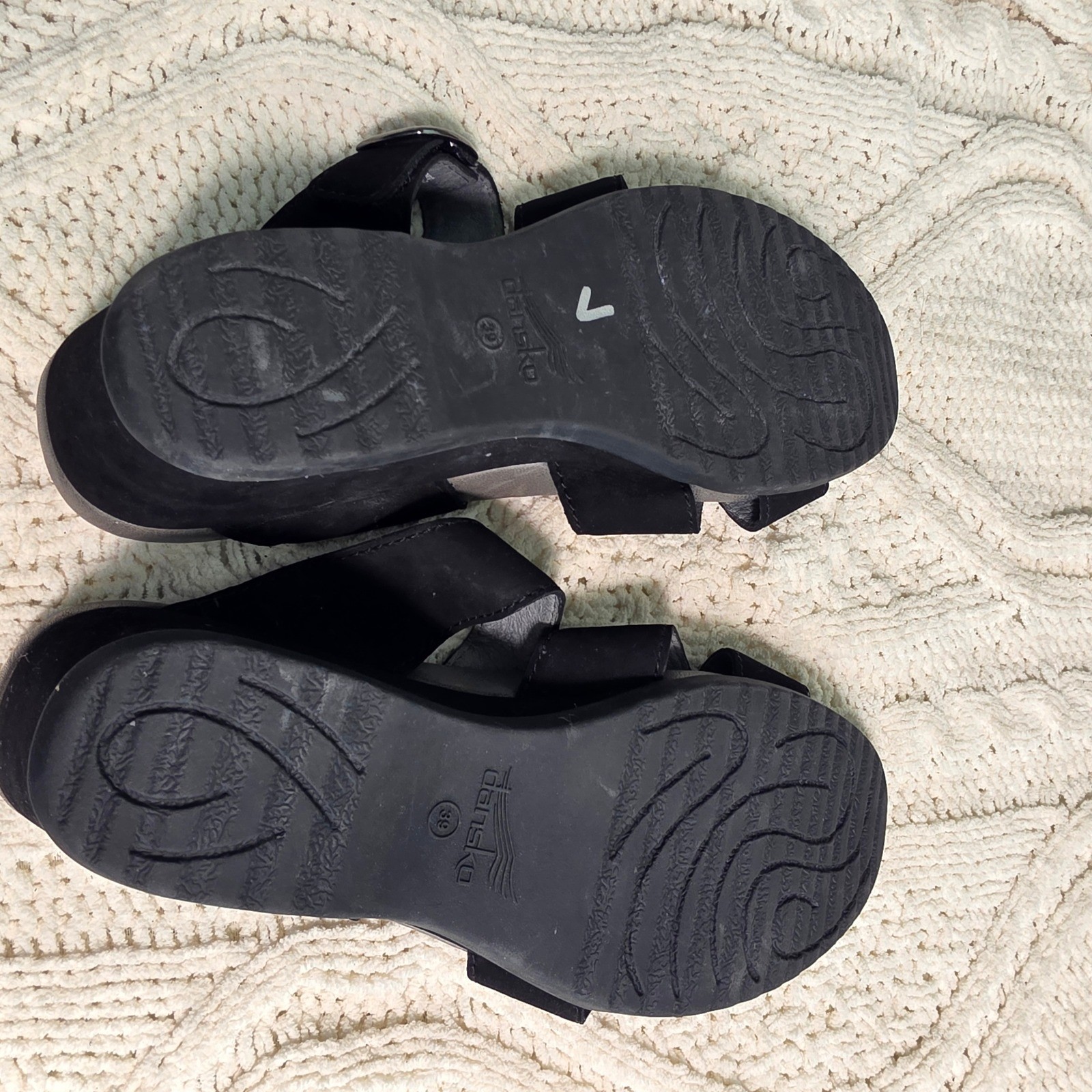 Dansko Aubree Open Back Wedge Sandals Black Suede Women 39 8.5-9 Excellent