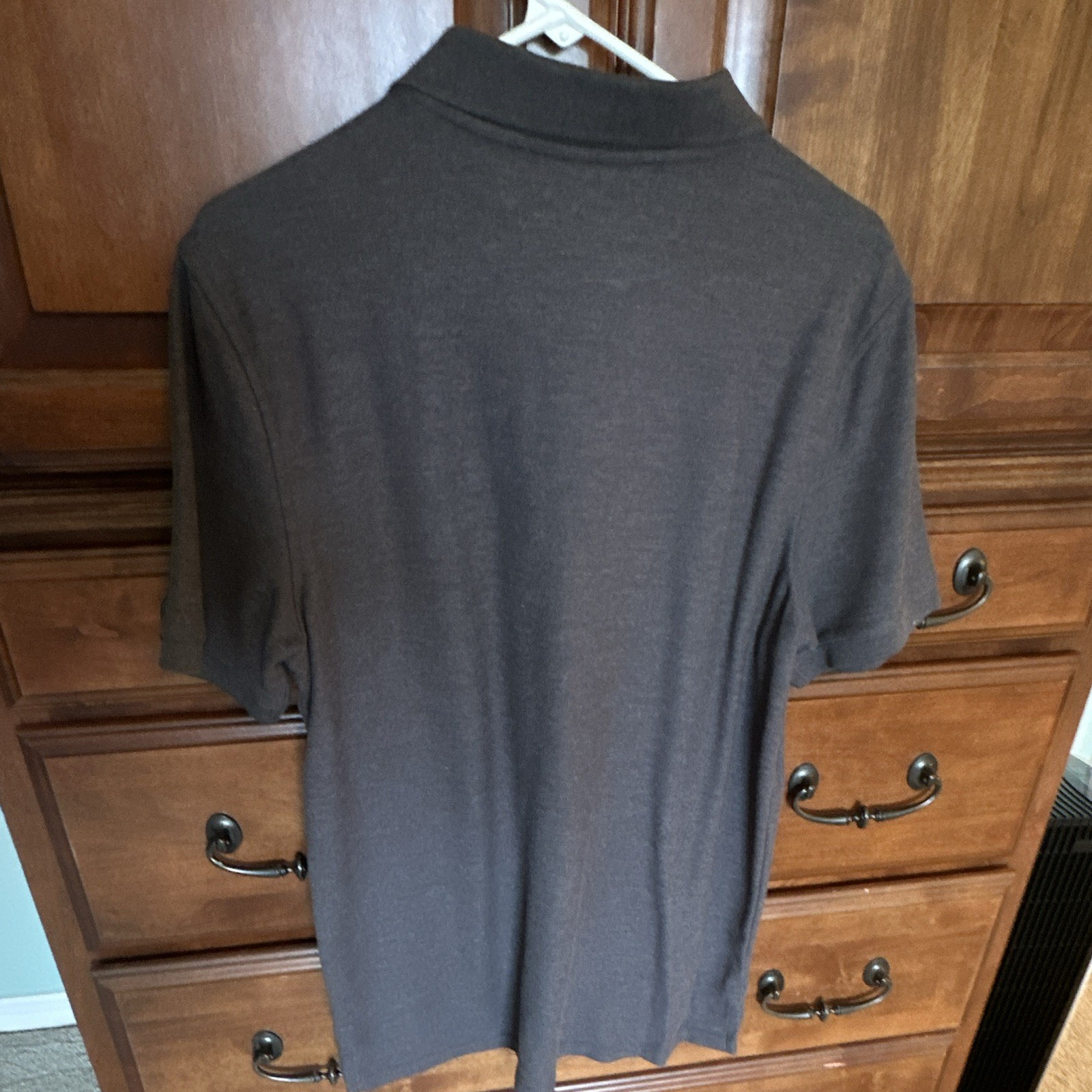Sonoma Goods For Life Men’s L Regular Gray Solid Short Sleeve Button Polo