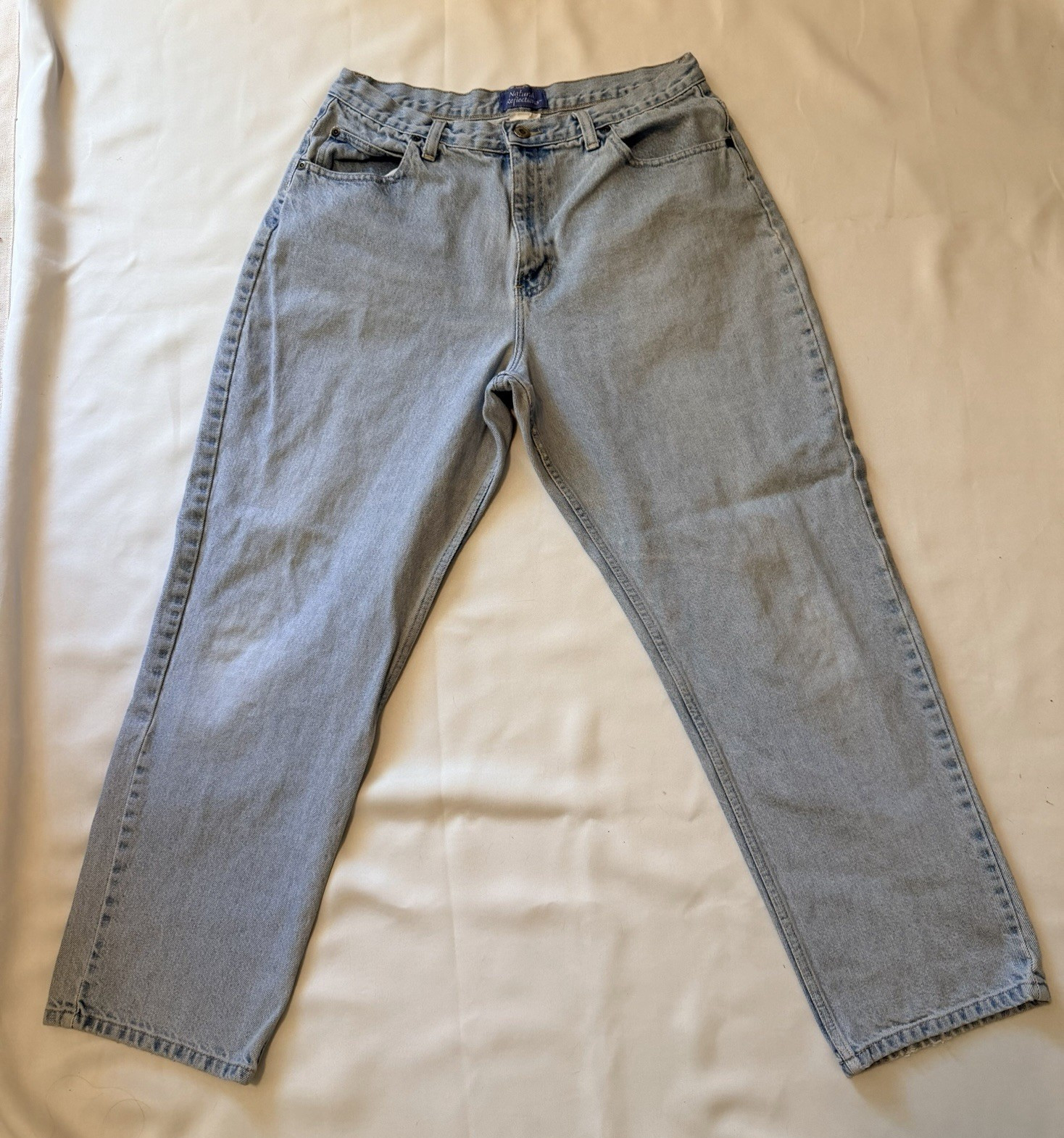 Natural Reflections Women’s Straight Leg Light Wash Blue Denim Jeans Size 14
