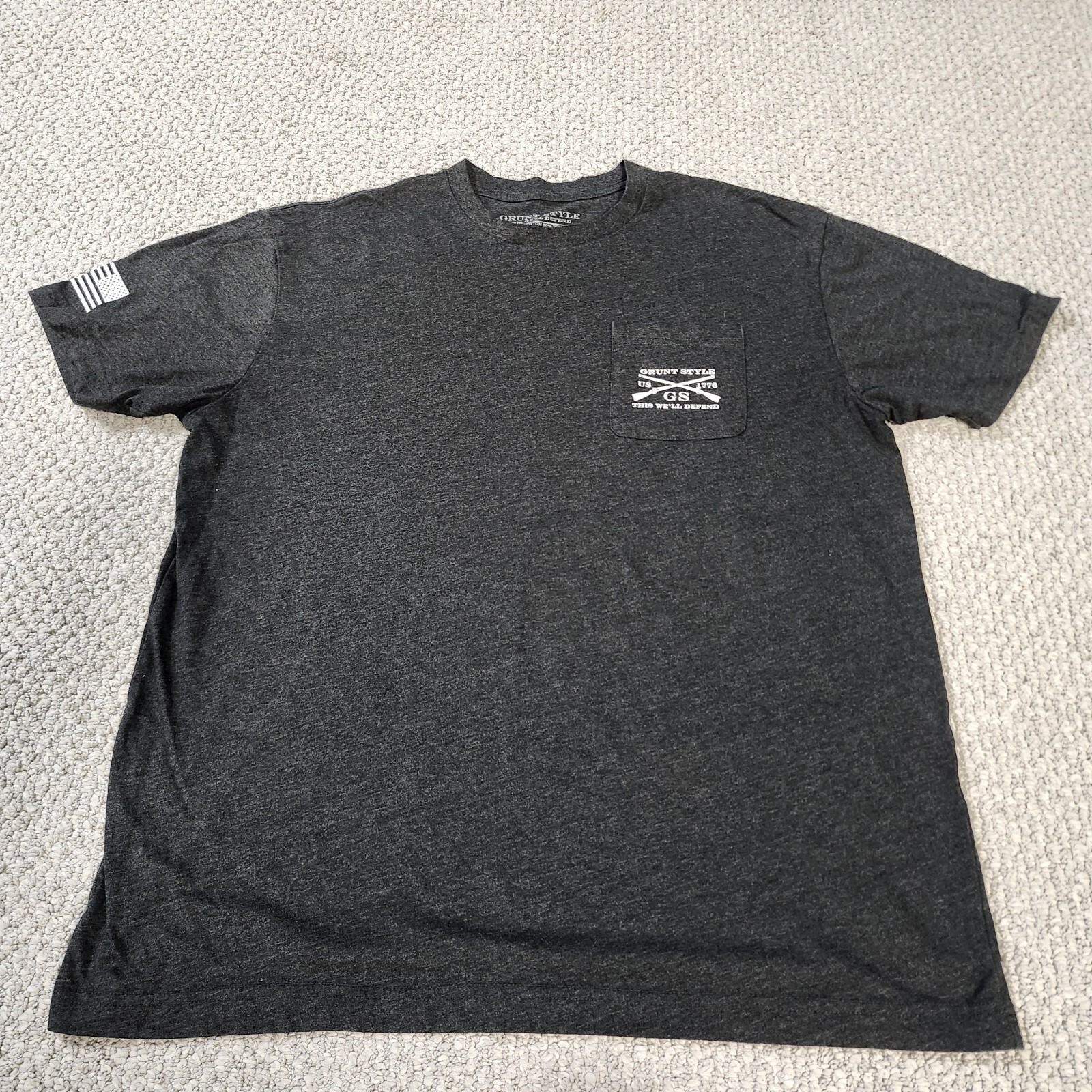 Grunt Style Men’s XL Dark Gray Pocket T-Shirt
