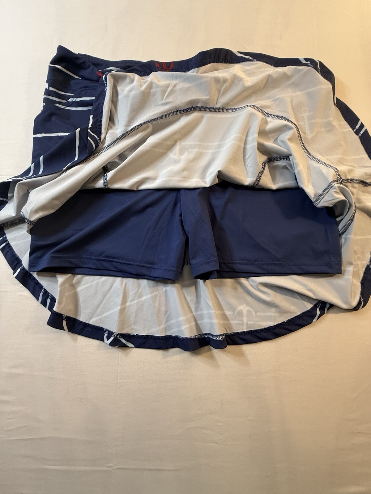 Women’s Ana Clare Active Summer Navy Skort Size XL Nautical Print